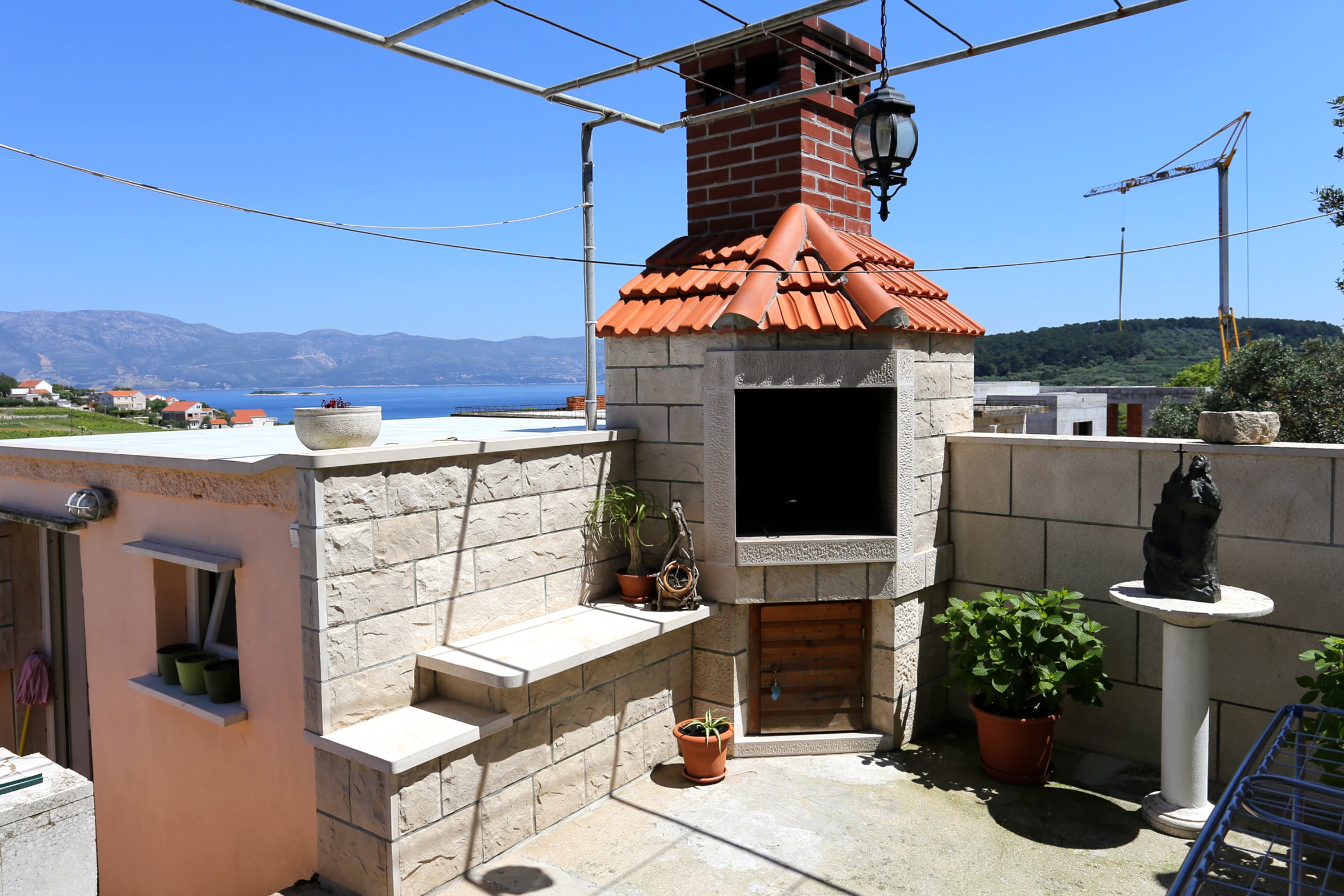 Dvosobni apartman s terasom i pogledom na more Lumbarda, Korčula  A-a