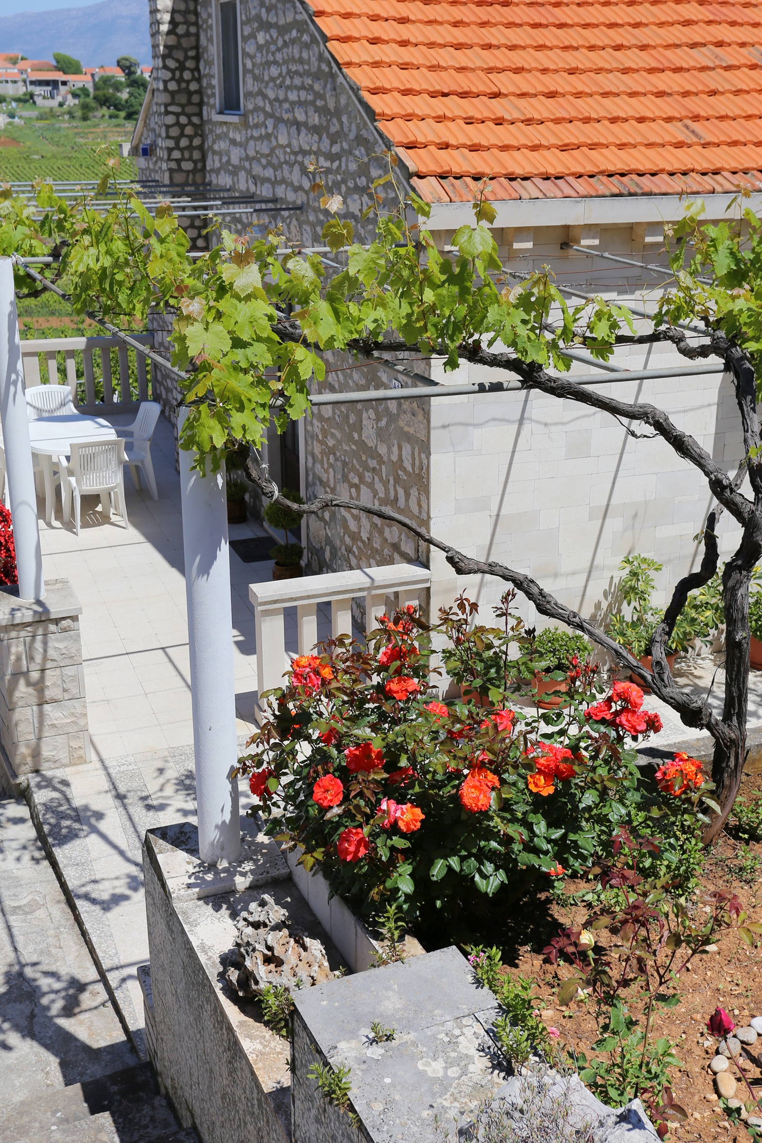 Dvosobni apartman s terasom i pogledom na more Lumbarda, Korčula  A-a