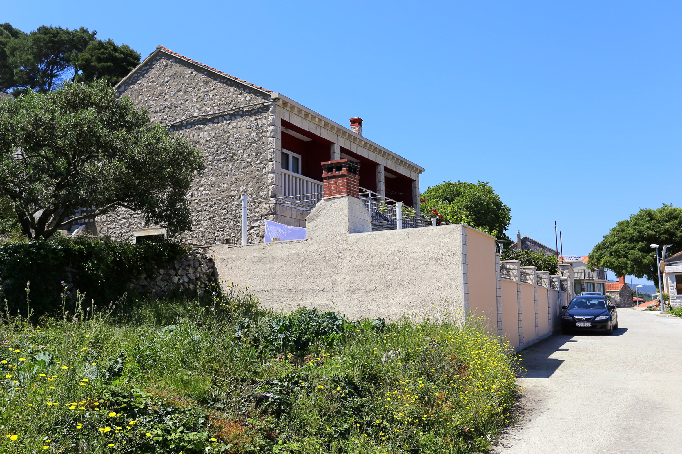 Dvosobni apartman s terasom i pogledom na more Lumbarda, Korčula  A-a