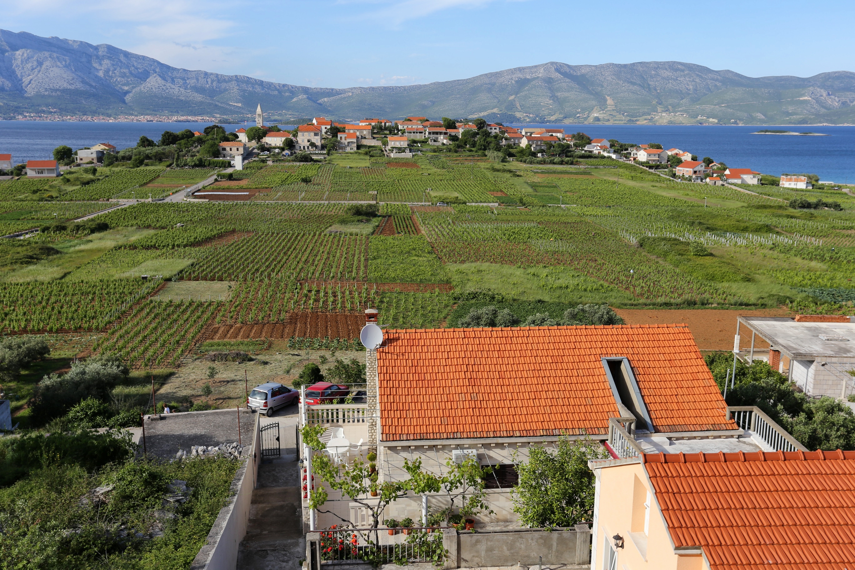 Dvosobni apartman s terasom i pogledom na more Lumbarda, Korčula  A-a