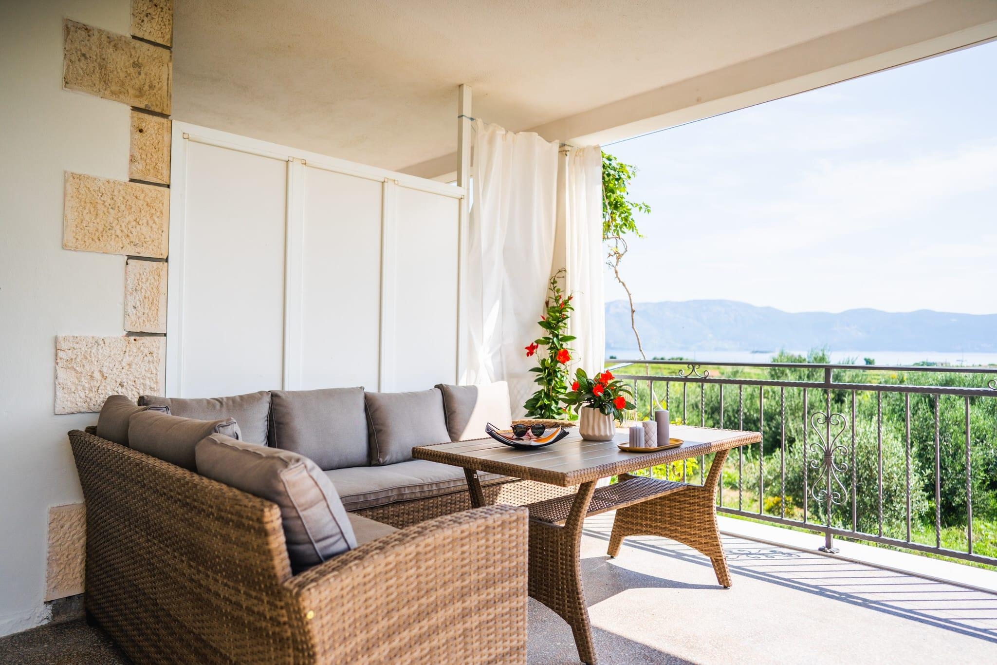Appartement dune chambre avec la terrasse et la vue sur le mer Lumbarda, Korcula (A-4353-d)