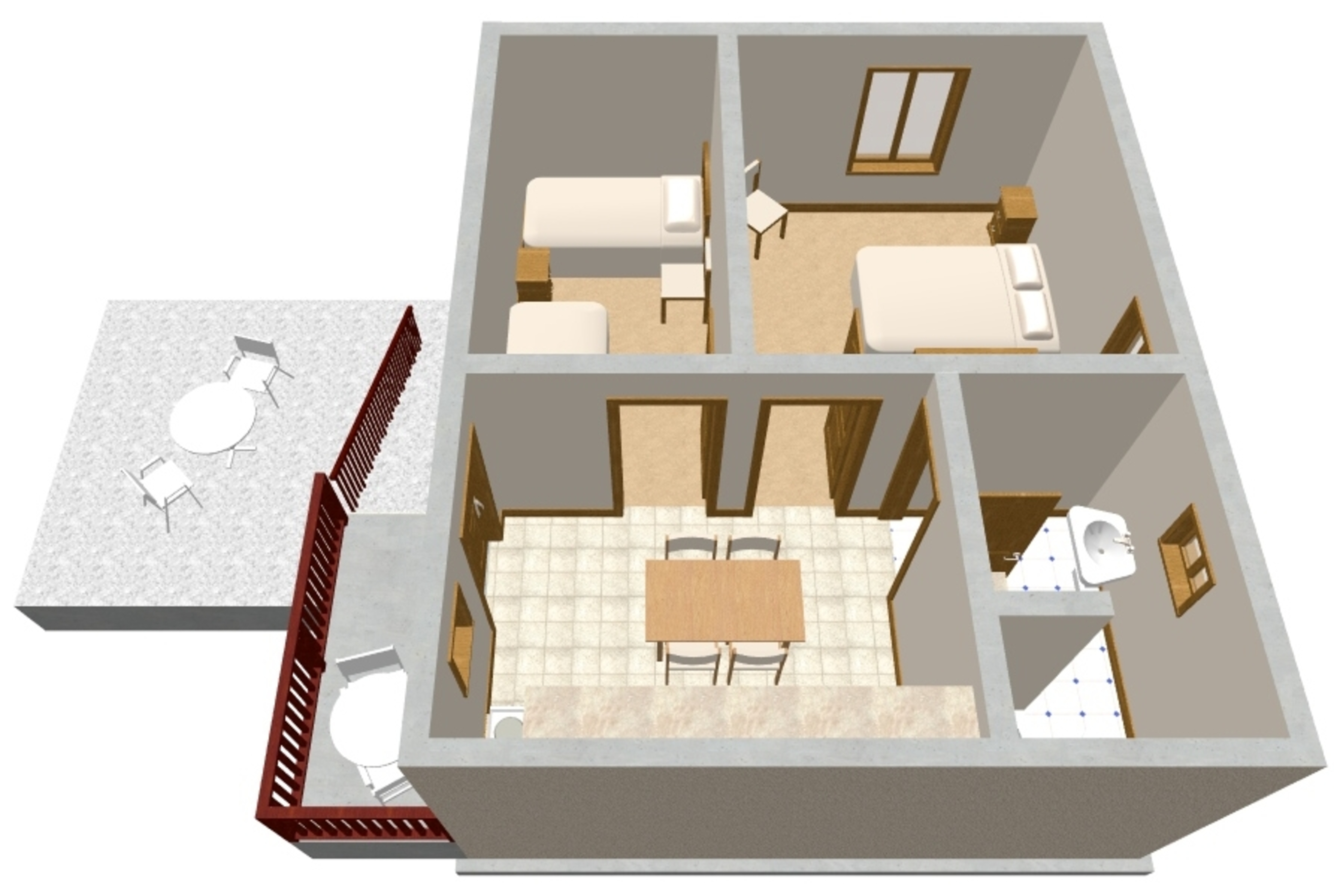 Two bedroom apartment with terrace and sea view Veli Rat, Dugi otok  A-a