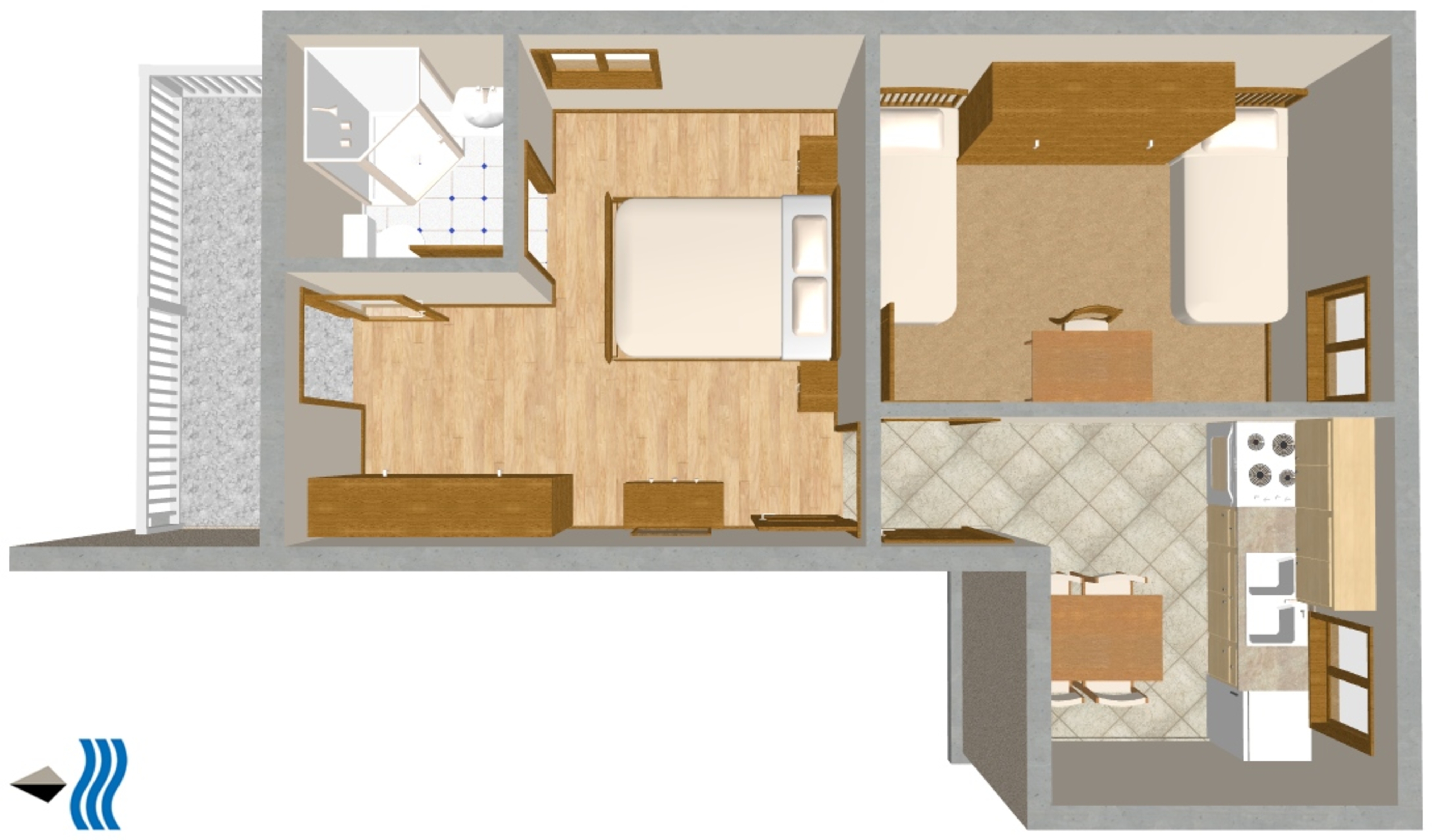 Two bedroom apartment near beach Veli Rat, Dugi otok  A-b