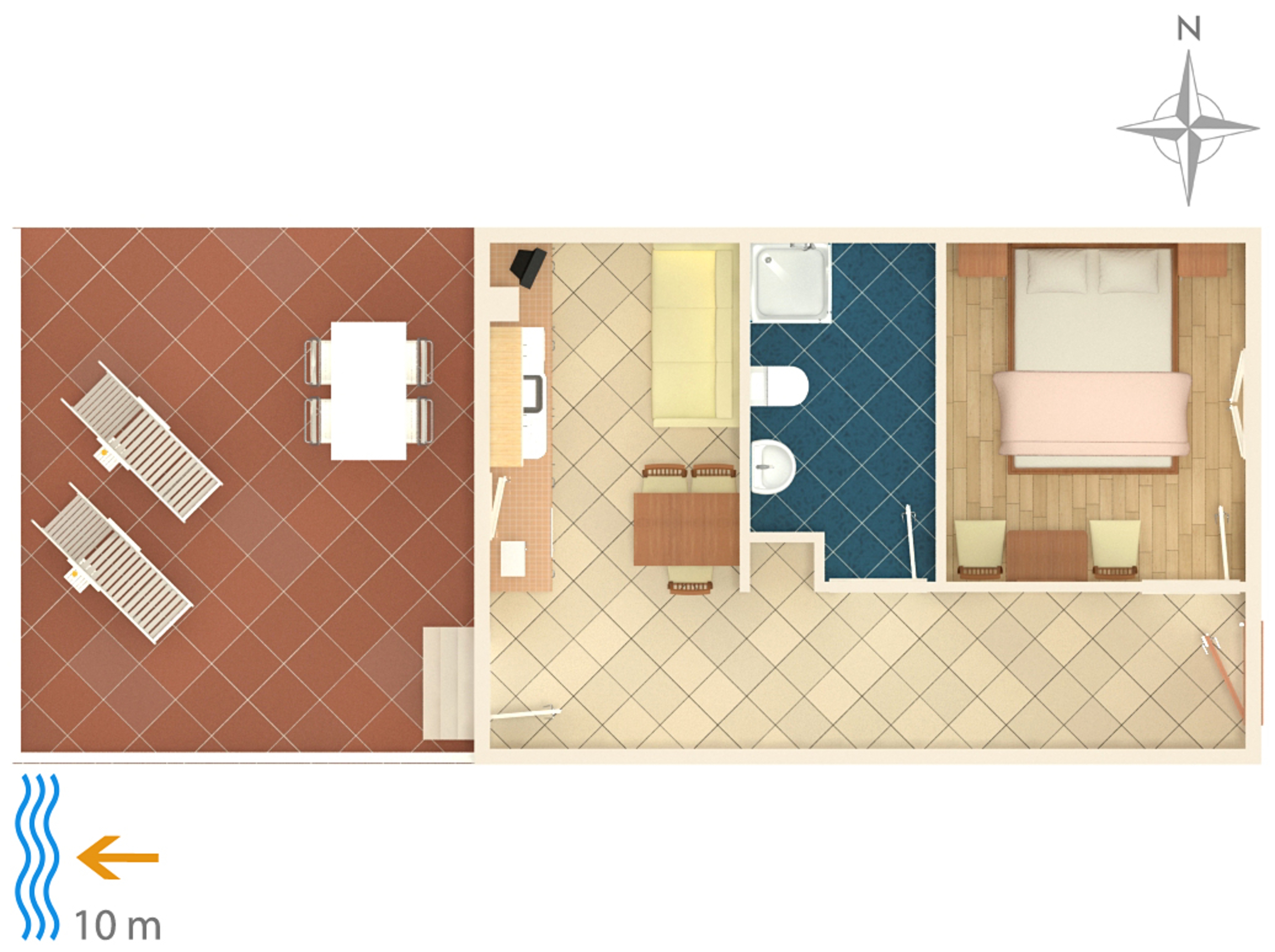 One bedroom apartment near beach Veli Rat, Dugi otok  A-c