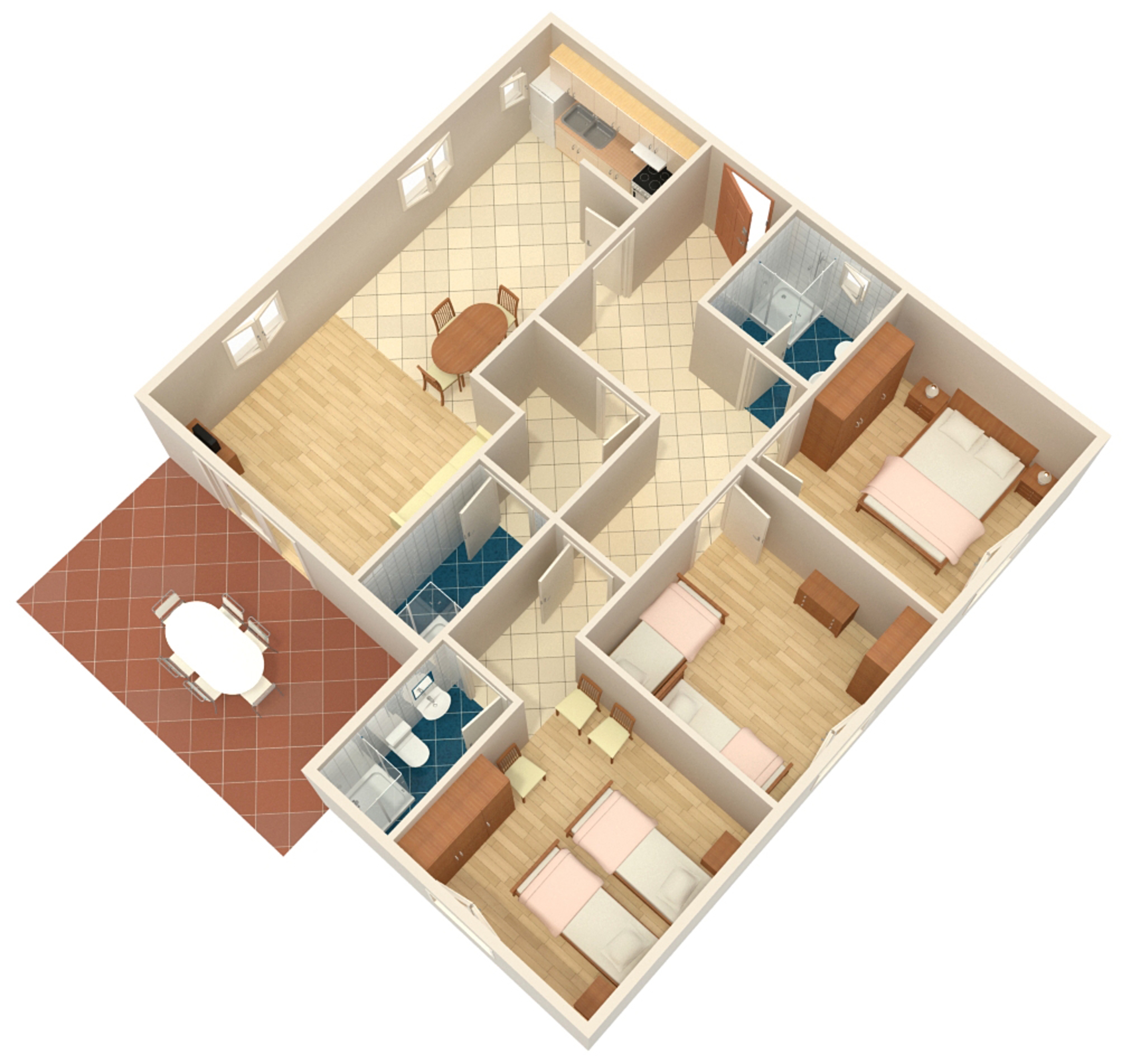 Three bedroom apartment near beach Korčula  A-a