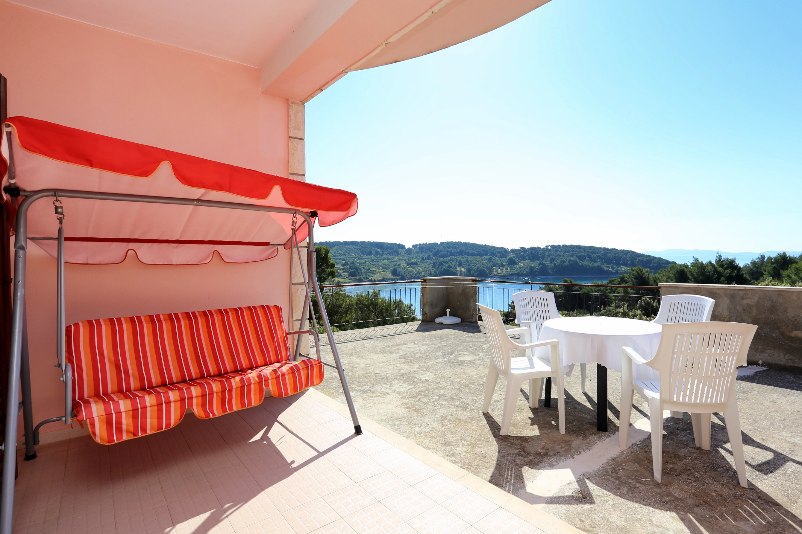One bedroom apartment with terrace and sea view Lumbarda, Korčula  A-c