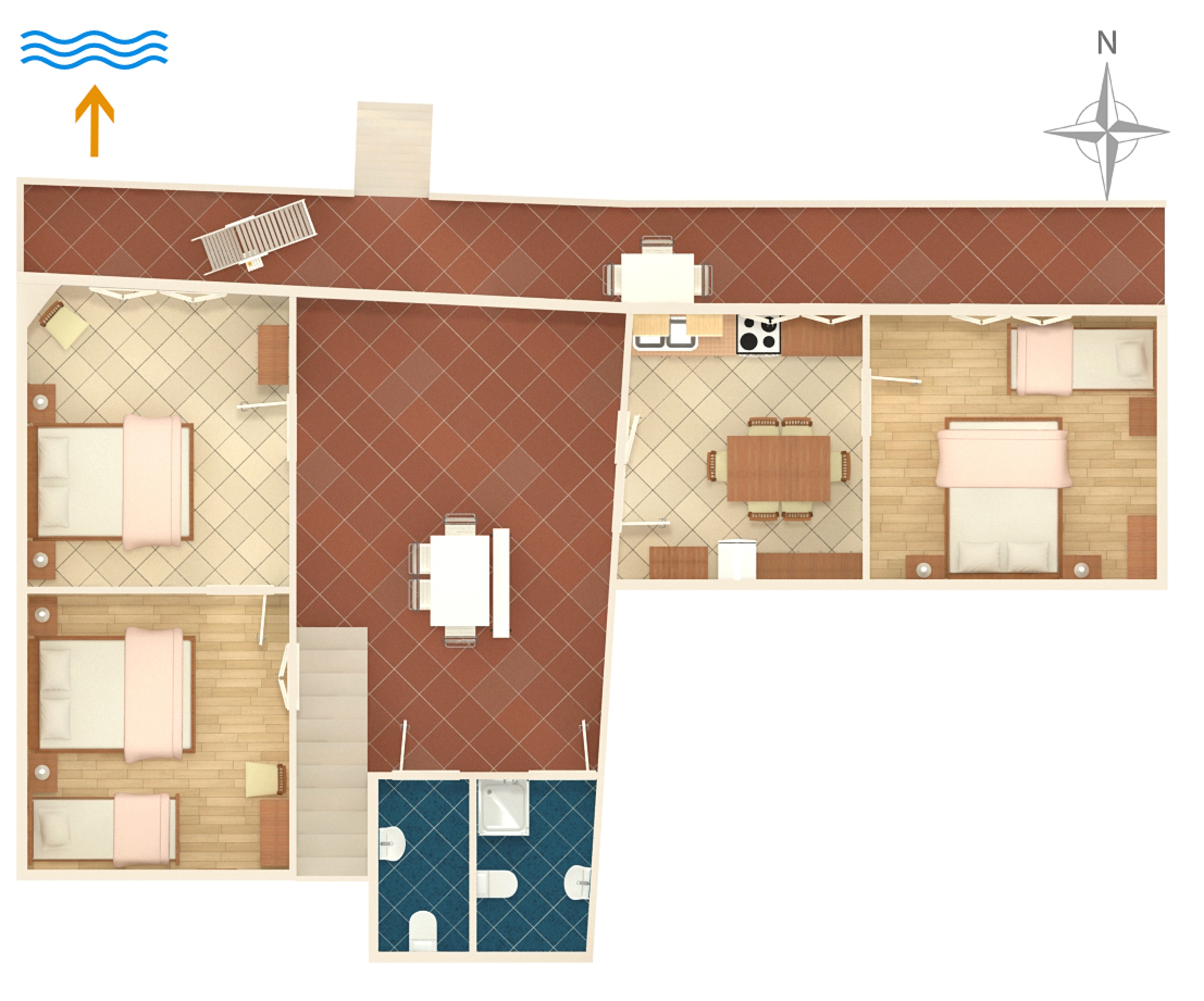 Three bedroom house near beach Lumbarda, Korčula  K