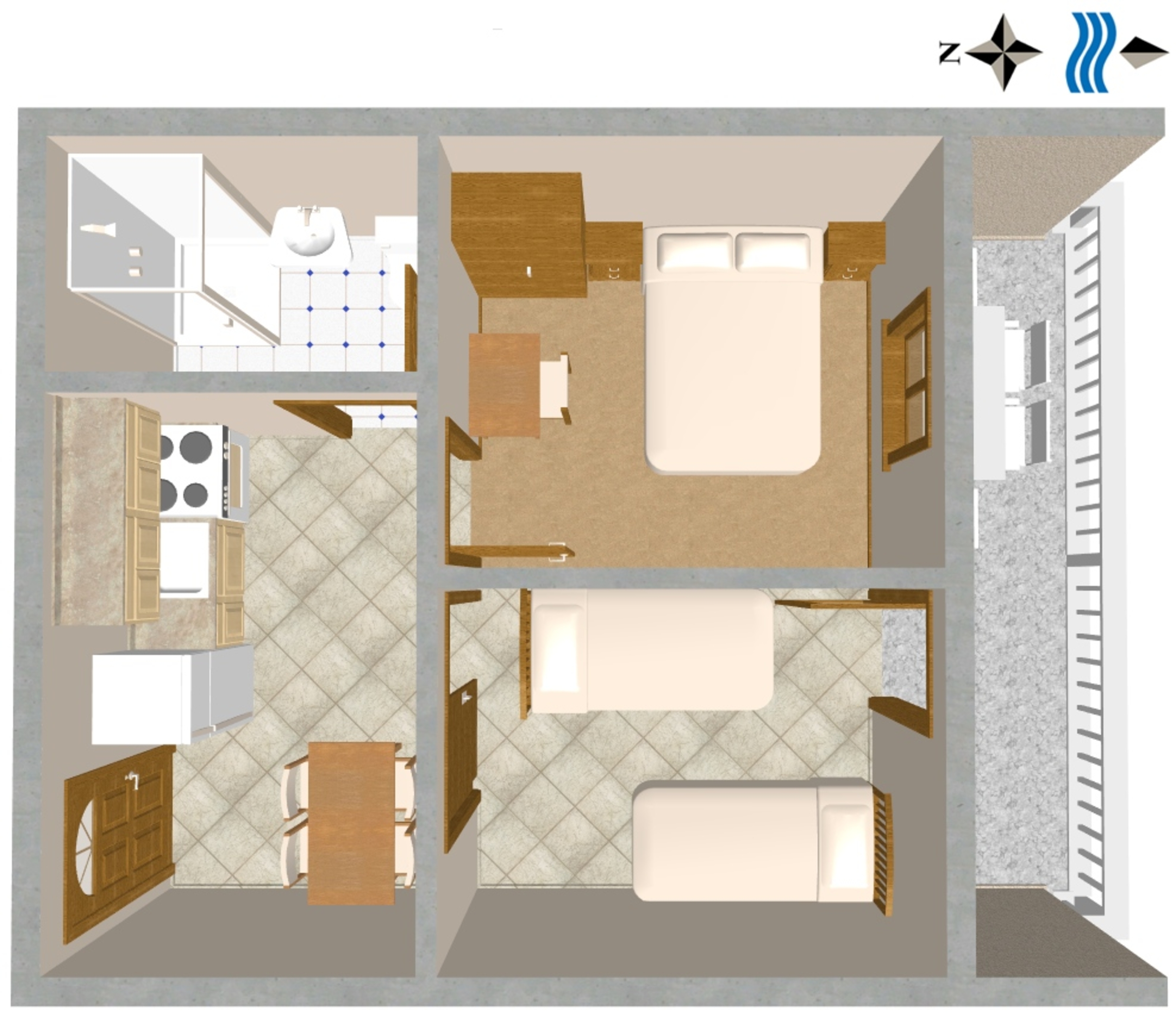 Two bedroom apartment with balcony and sea view Sali, Dugi otok  A-b