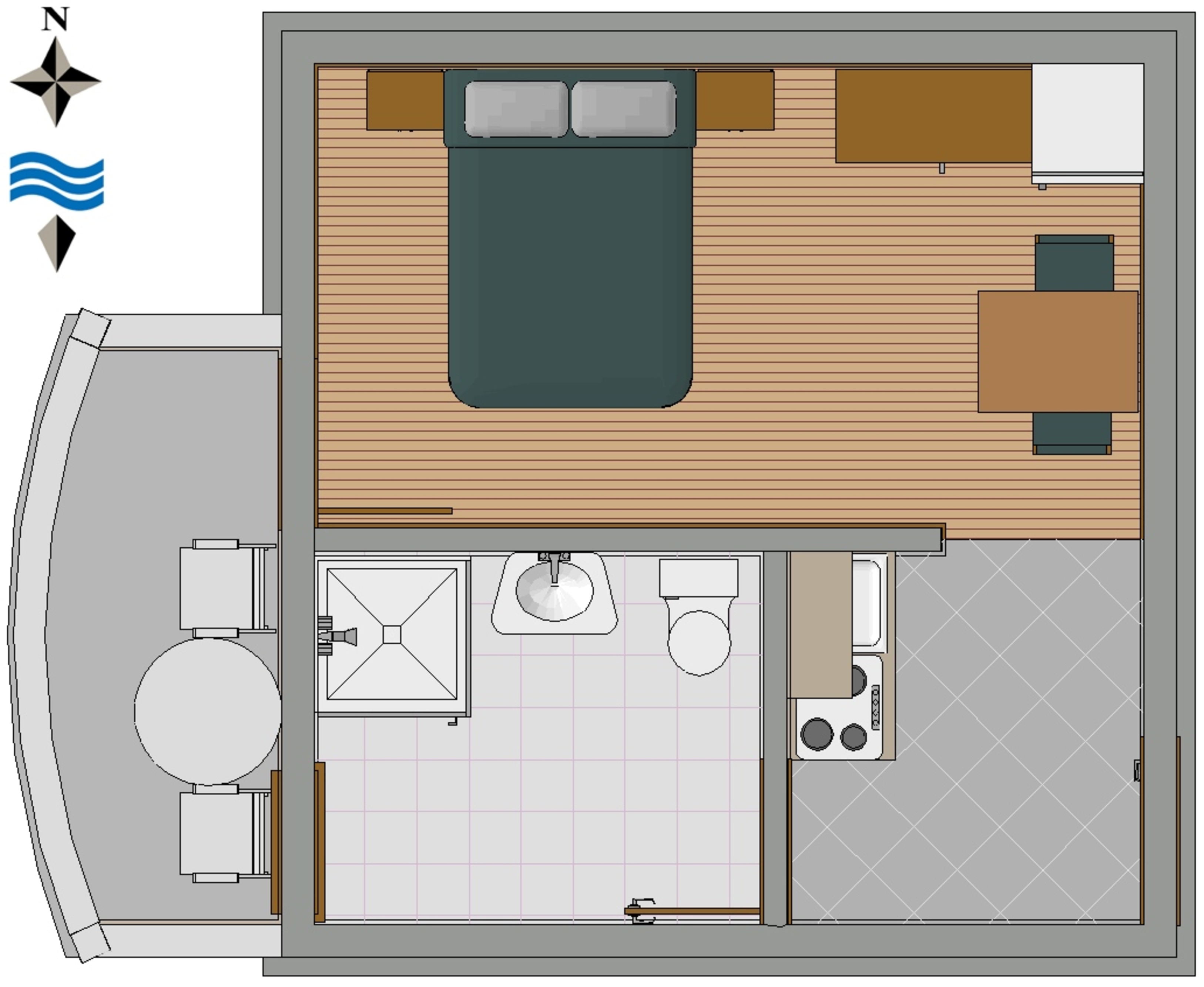Studio flat with balcony and sea view Sali, Dugi otok  AS-a