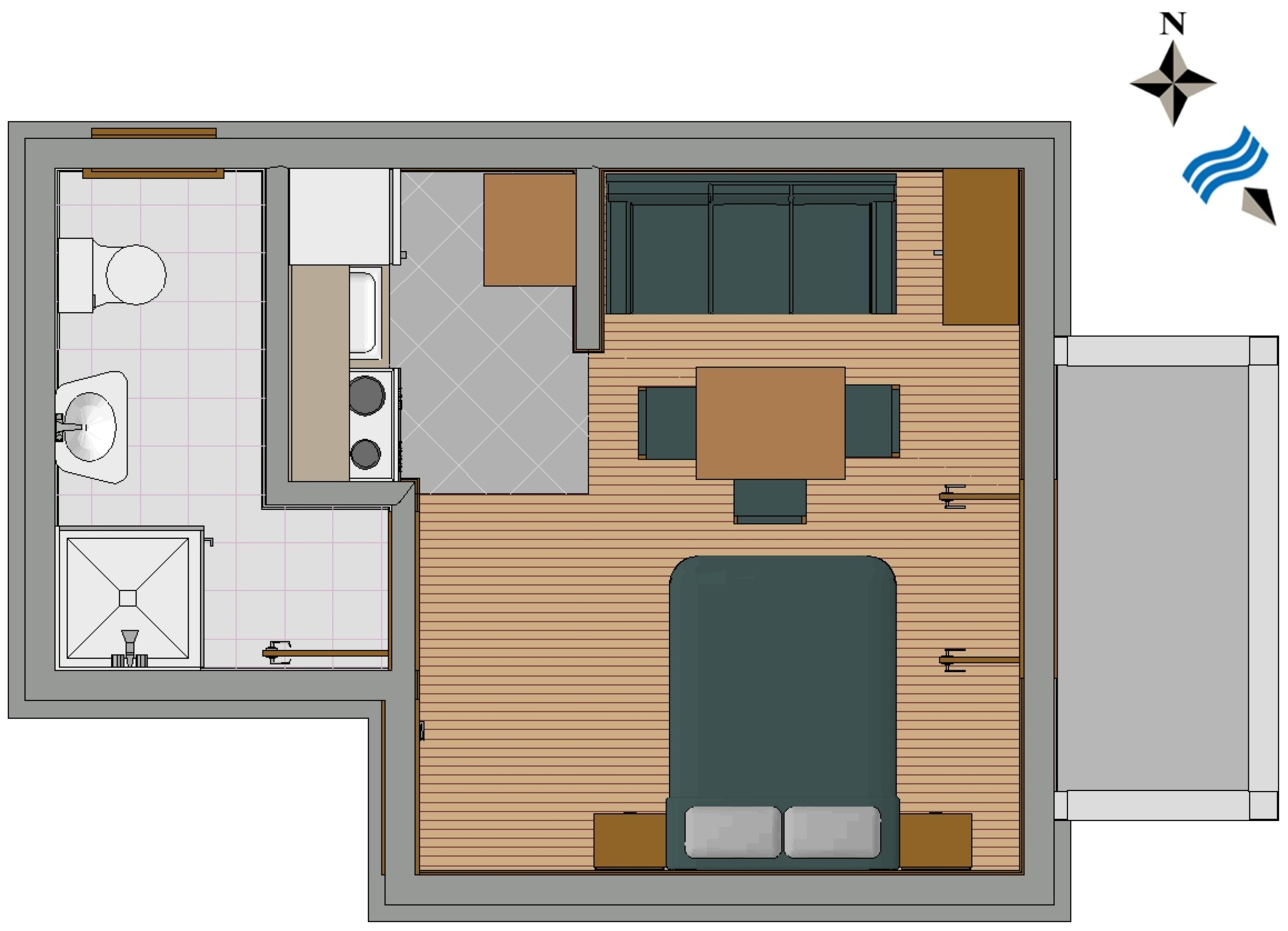Studio flat with balcony and sea view Sali, Dugi otok  AS-b