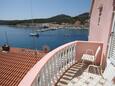 Sali, Balcony in the studio-apartment, with a sea view and WiFi.