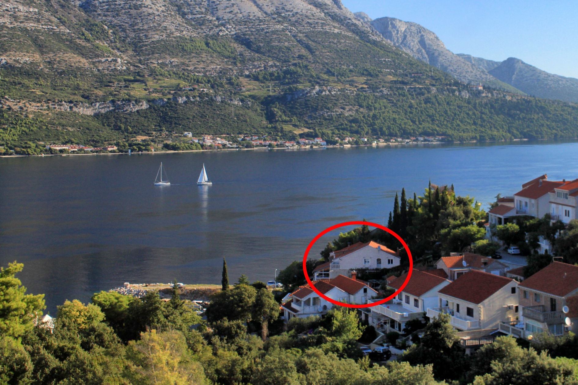 Enosobni apartma S teraso in pogledom na morje Medvinjak, Korčula  A-a