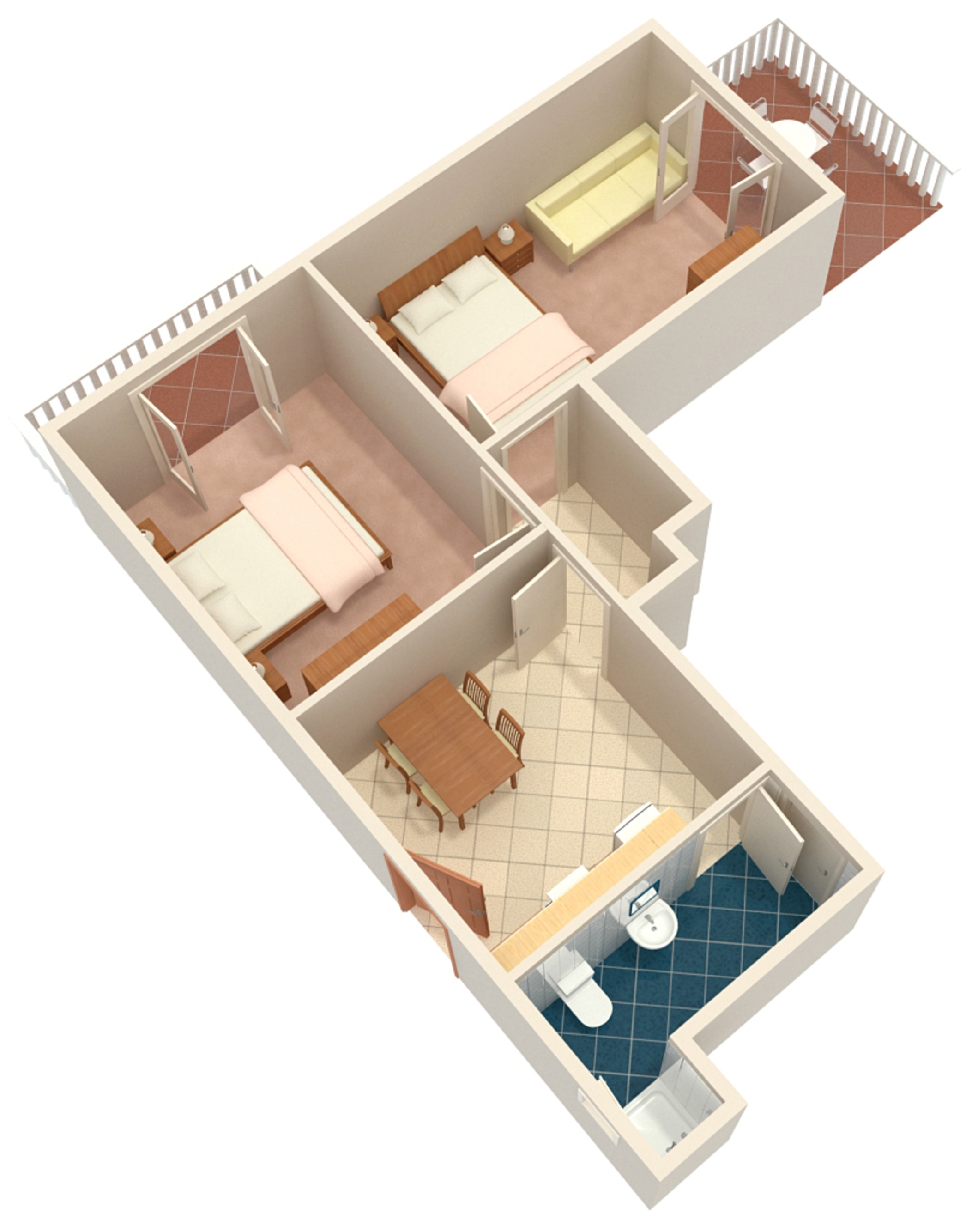 Two bedroom apartment with terrace and sea view Zavalatica, Korčula  A-a