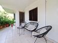 Prižba, Terrasse dans l’hébergement en type apartment, avec la vue sur la mer, animaux acceptés et WiFi.