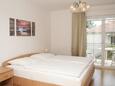 Orebić, Schlafzimmer in folgender Unterkunftsart studio-apartment, Klimaanlage vorhanden und WiFi.