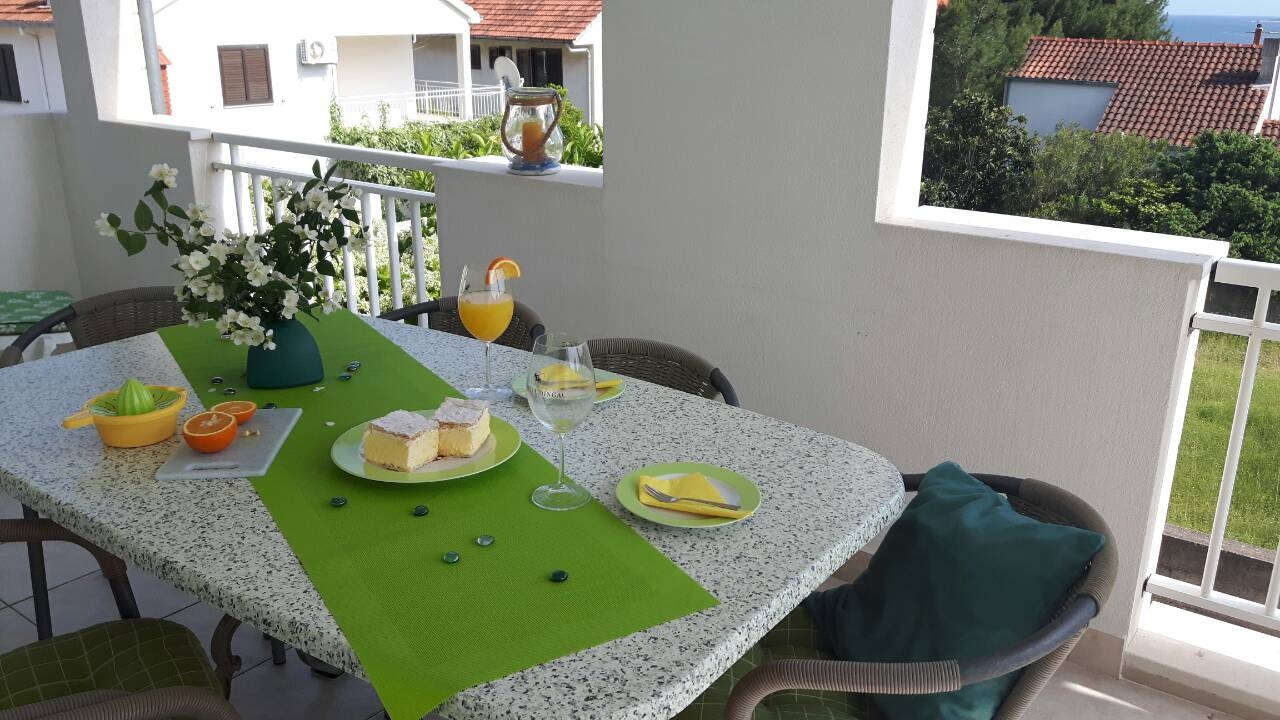 Two bedroom apartment with terrace and sea view Orebić, Pelješac  A-a