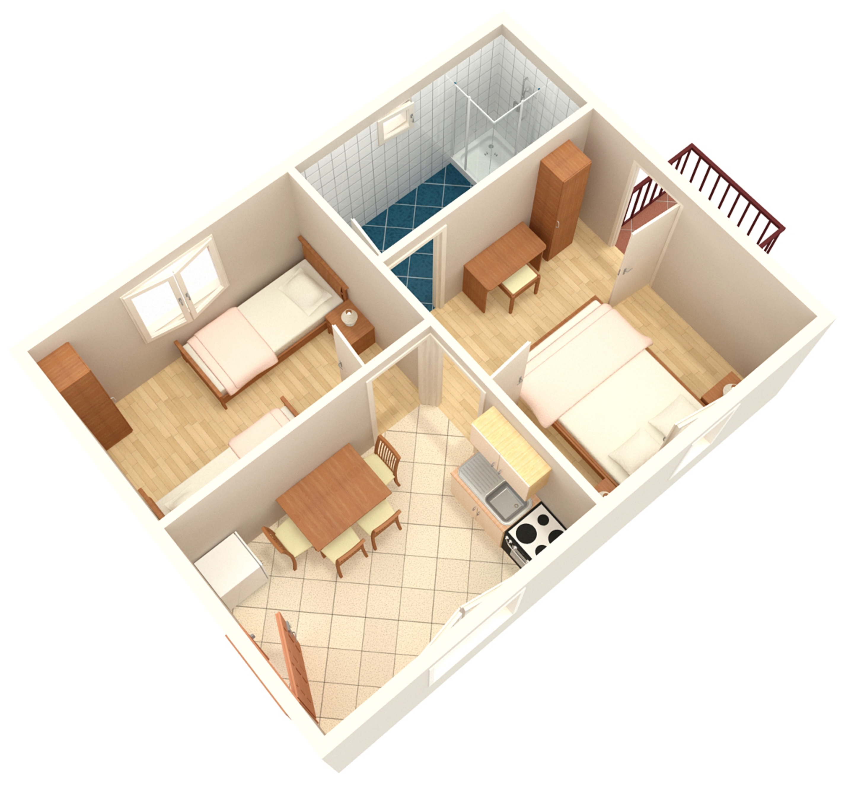 Two bedroom apartment near beach Drače, Pelješac  A-b