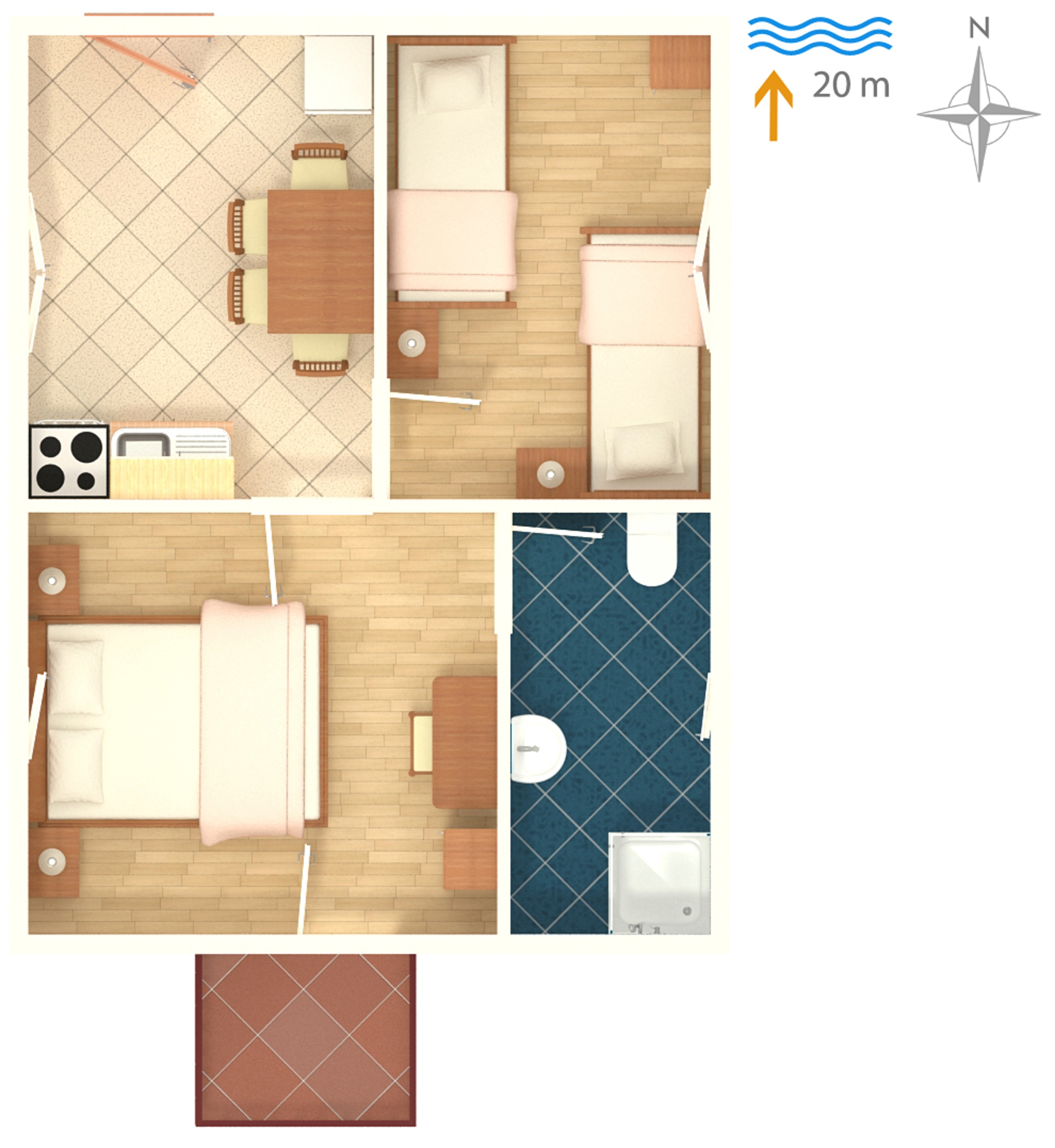 Two bedroom apartment near beach Drače, Pelješac  A-b