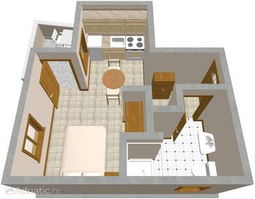 Plan Žman, Plan in the studio-apartment, dopusteni kucni ljubimci.