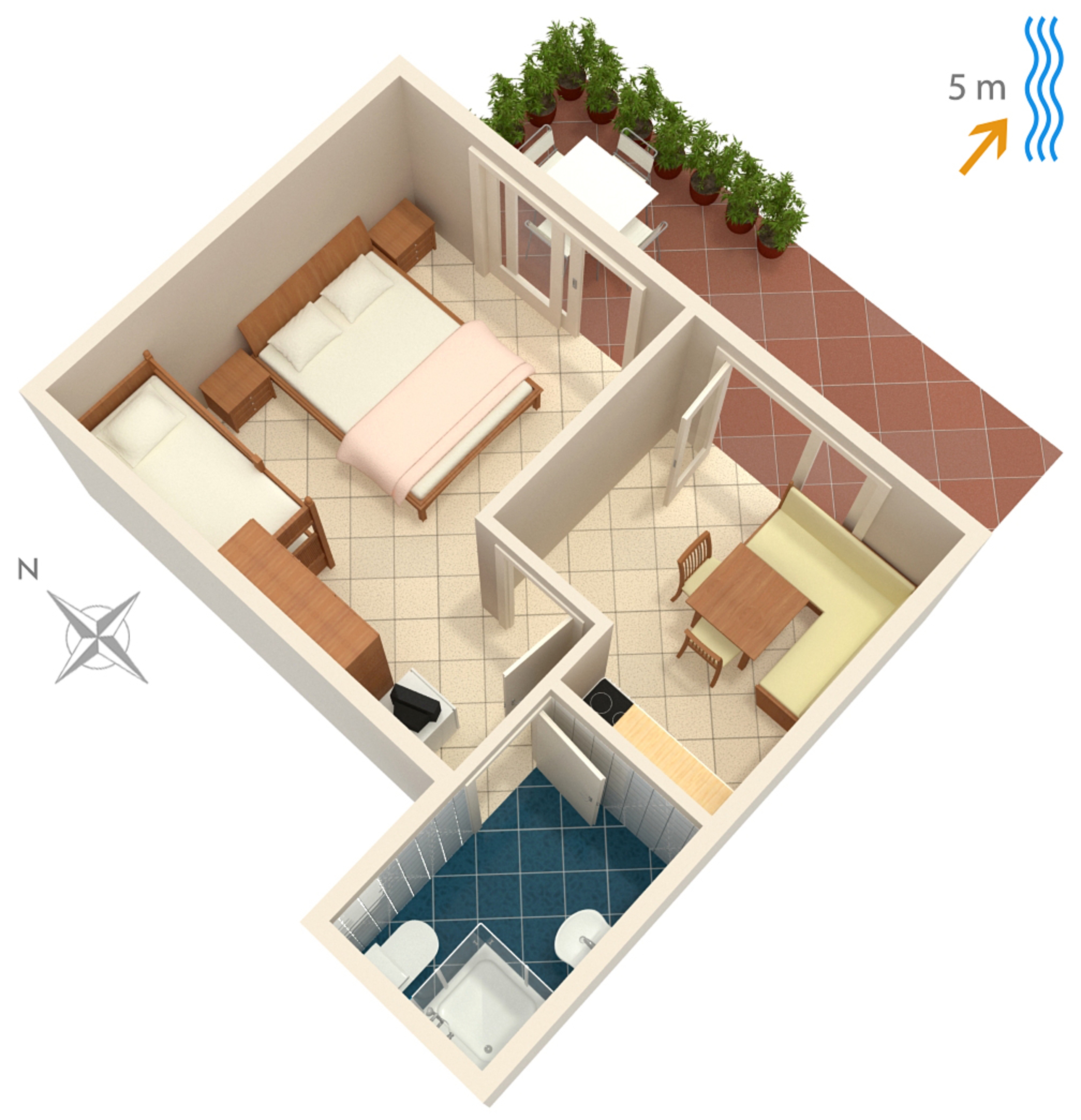 One bedroom apartment near beach Trstenik, Pelješac  A-a