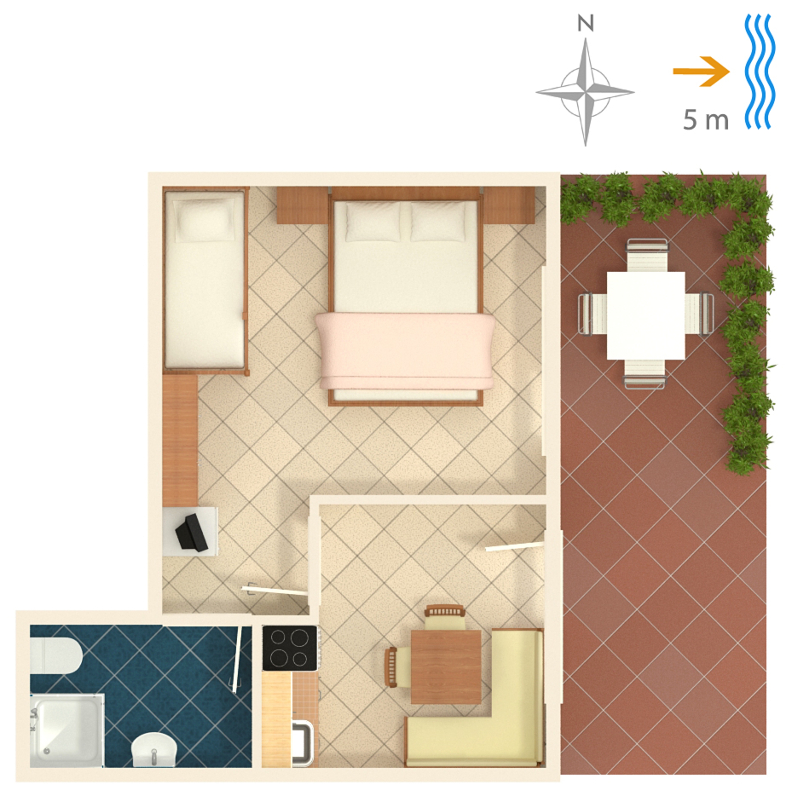 One bedroom apartment near beach Trstenik, Pelješac  A-a