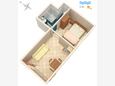 Luka Dubrava, Plan in the studio-apartment, (pet friendly) and WiFi.