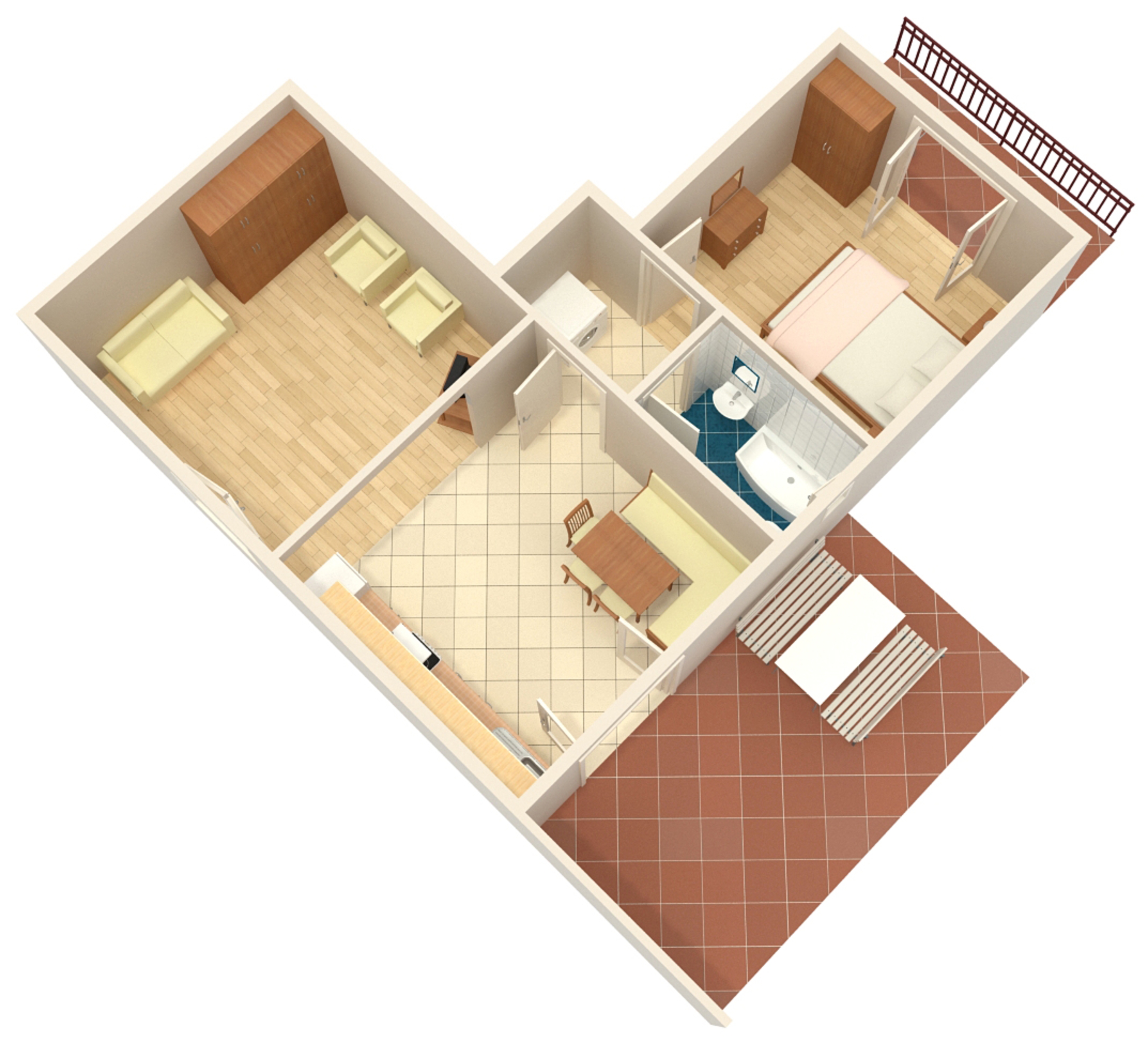 One bedroom apartment with terrace Orebić, Pelješac  A-a