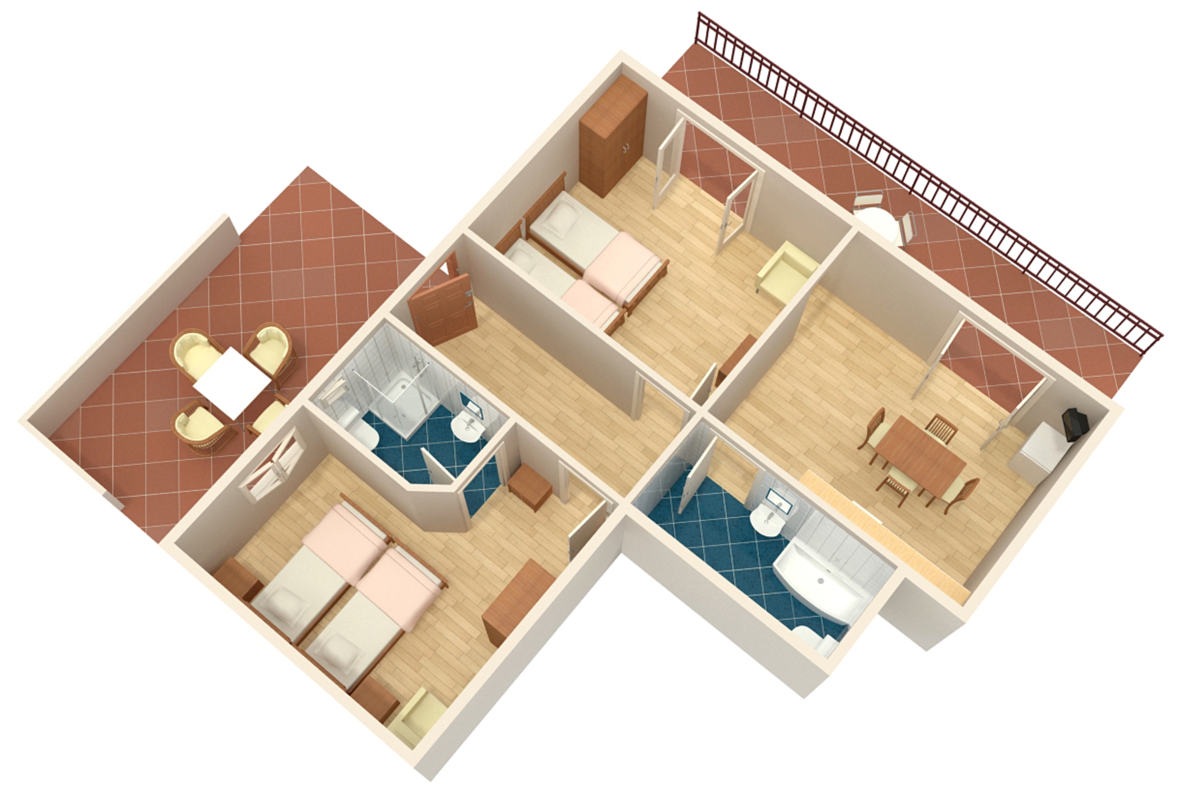 Two bedroom apartment with terrace Orebić, Pelješac  A-b
