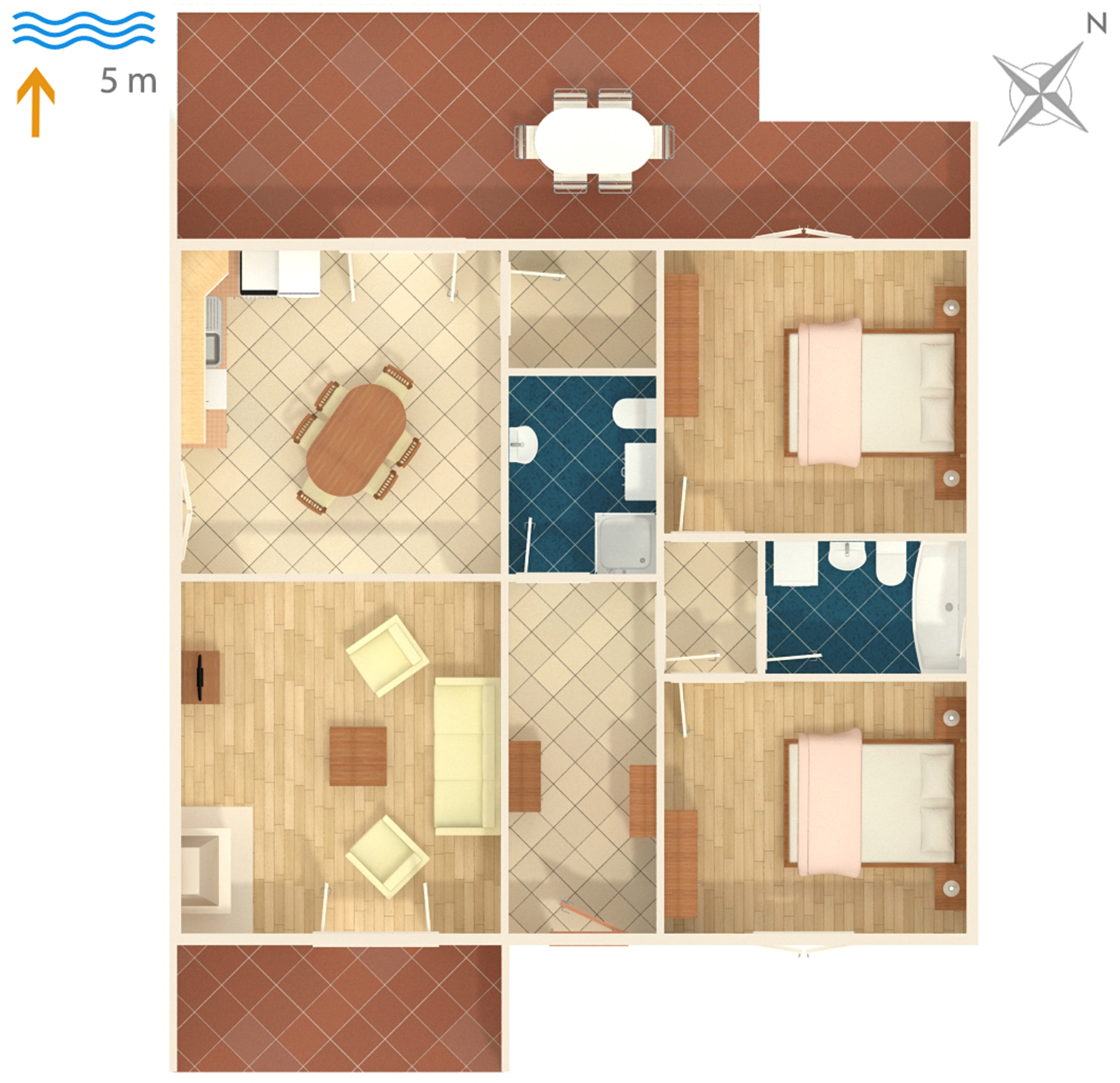 Two bedroom apartment near beach Okrug Gornji, Čiovo  A-d