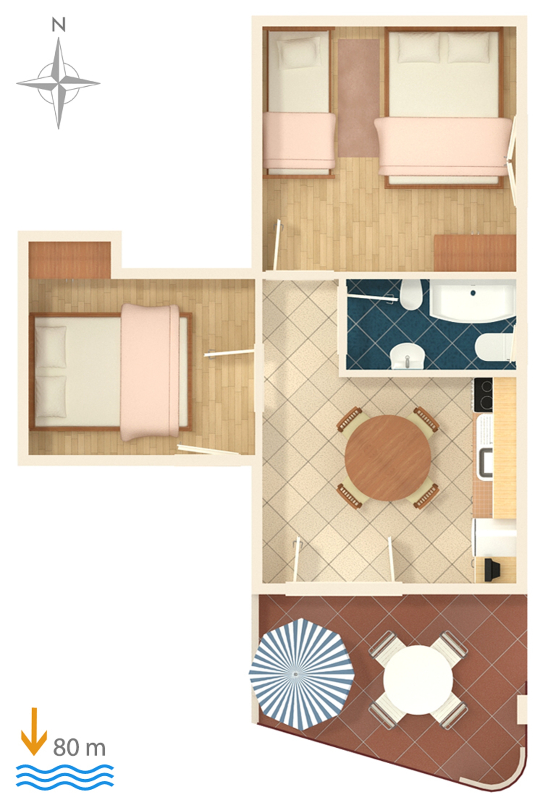 Two bedroom apartment with terrace and sea view Ivan Dolac, Hvar  A-a