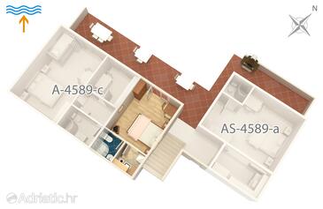Plan Jelsa, Plan in the studio-apartment, WIFI.