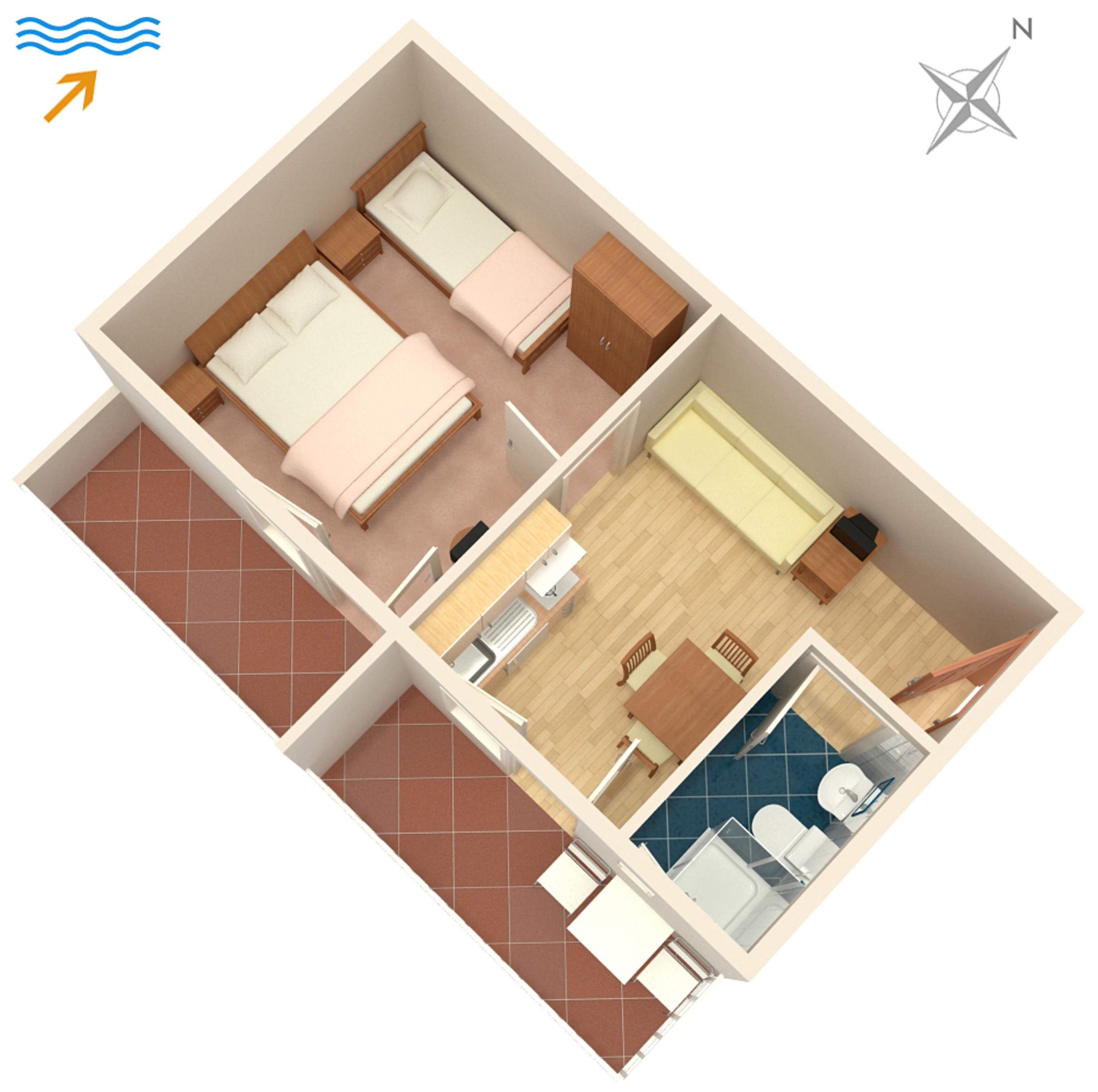 One bedroom apartment with balcony Jelsa, Hvar  A-a