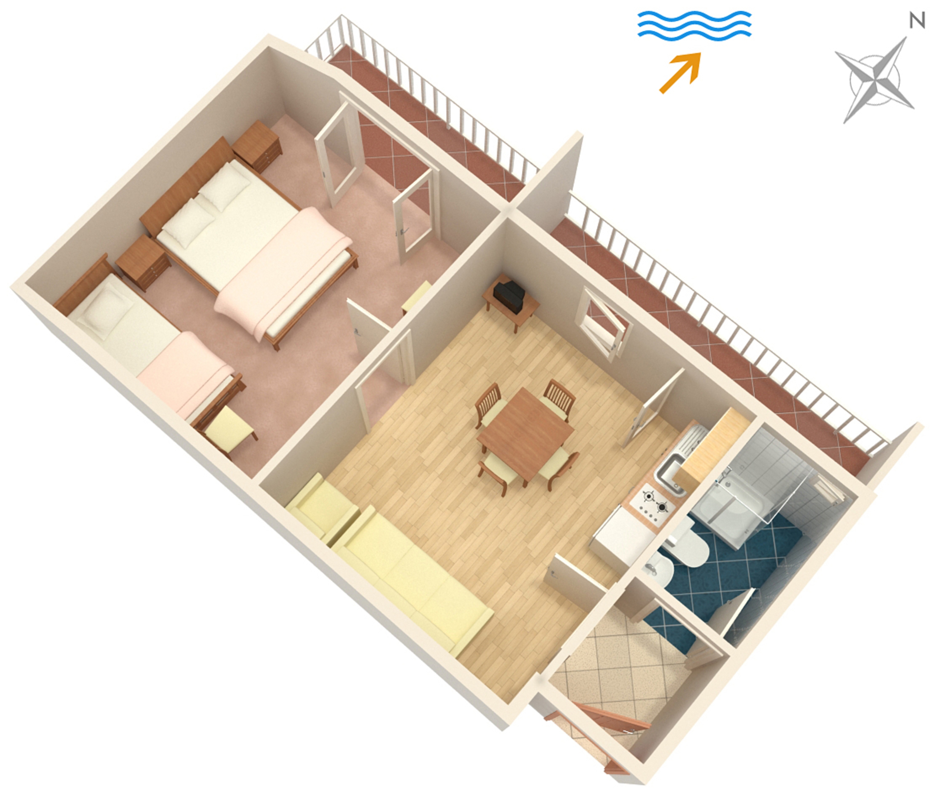 One bedroom apartment with balcony Jelsa, Hvar  A-b