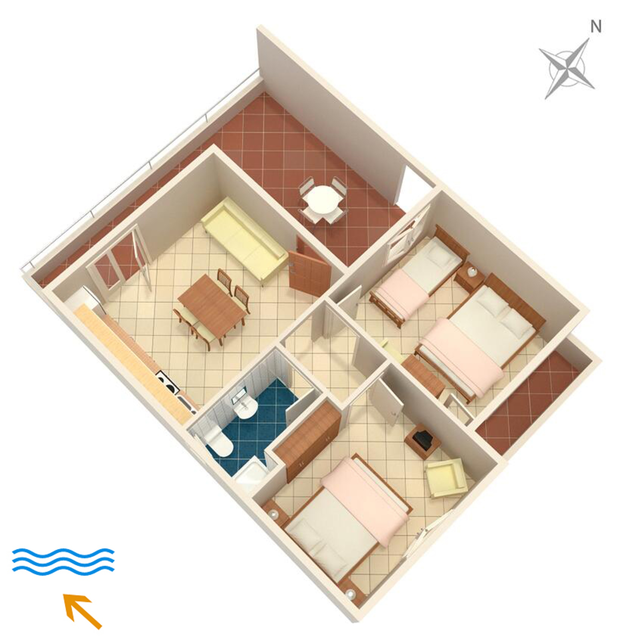 Two bedroom apartment near beach Cove Pokrivenik, Hvar  A-b