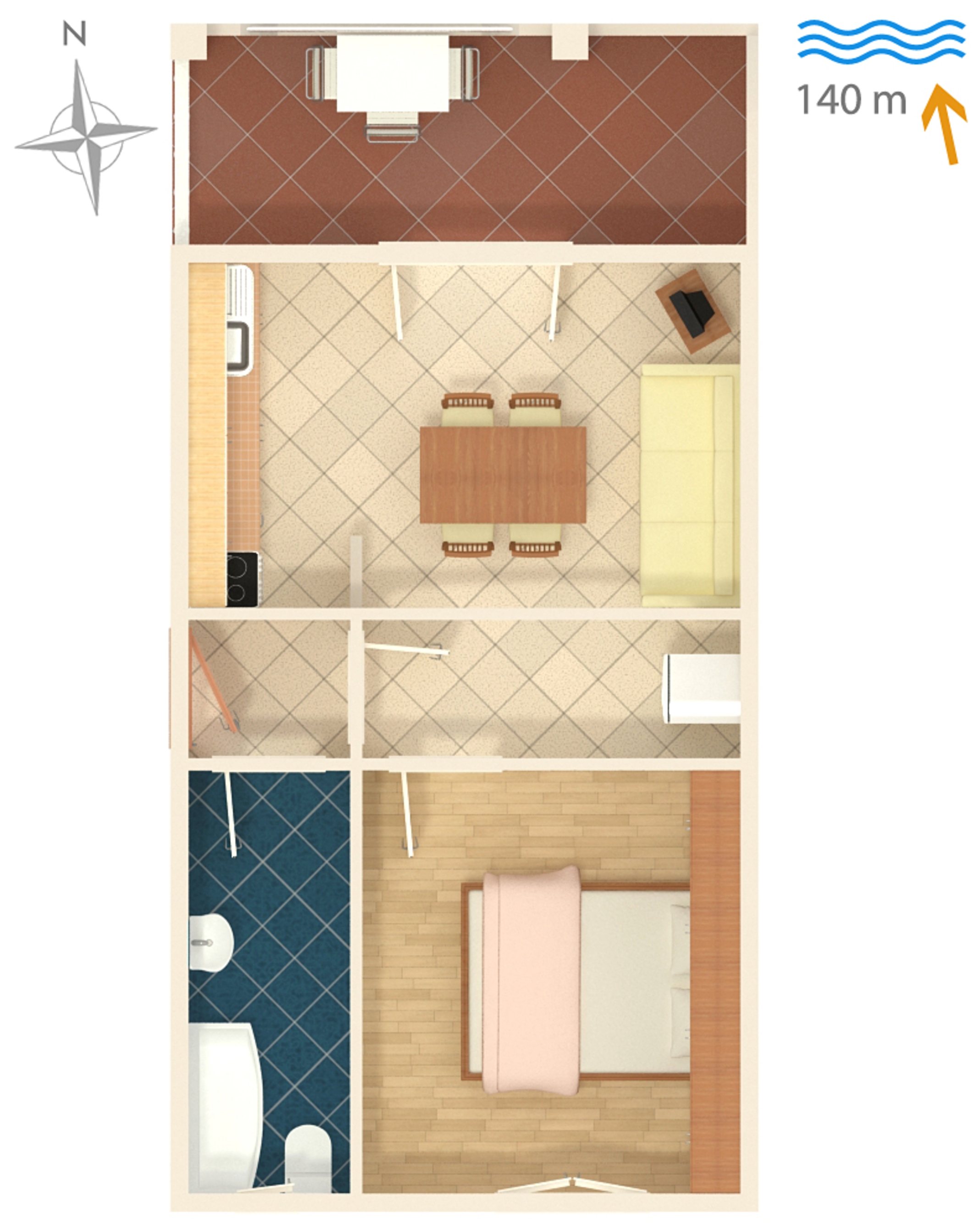 One bedroom apartment with terrace and sea view Mastrinka, Čiovo  A-b