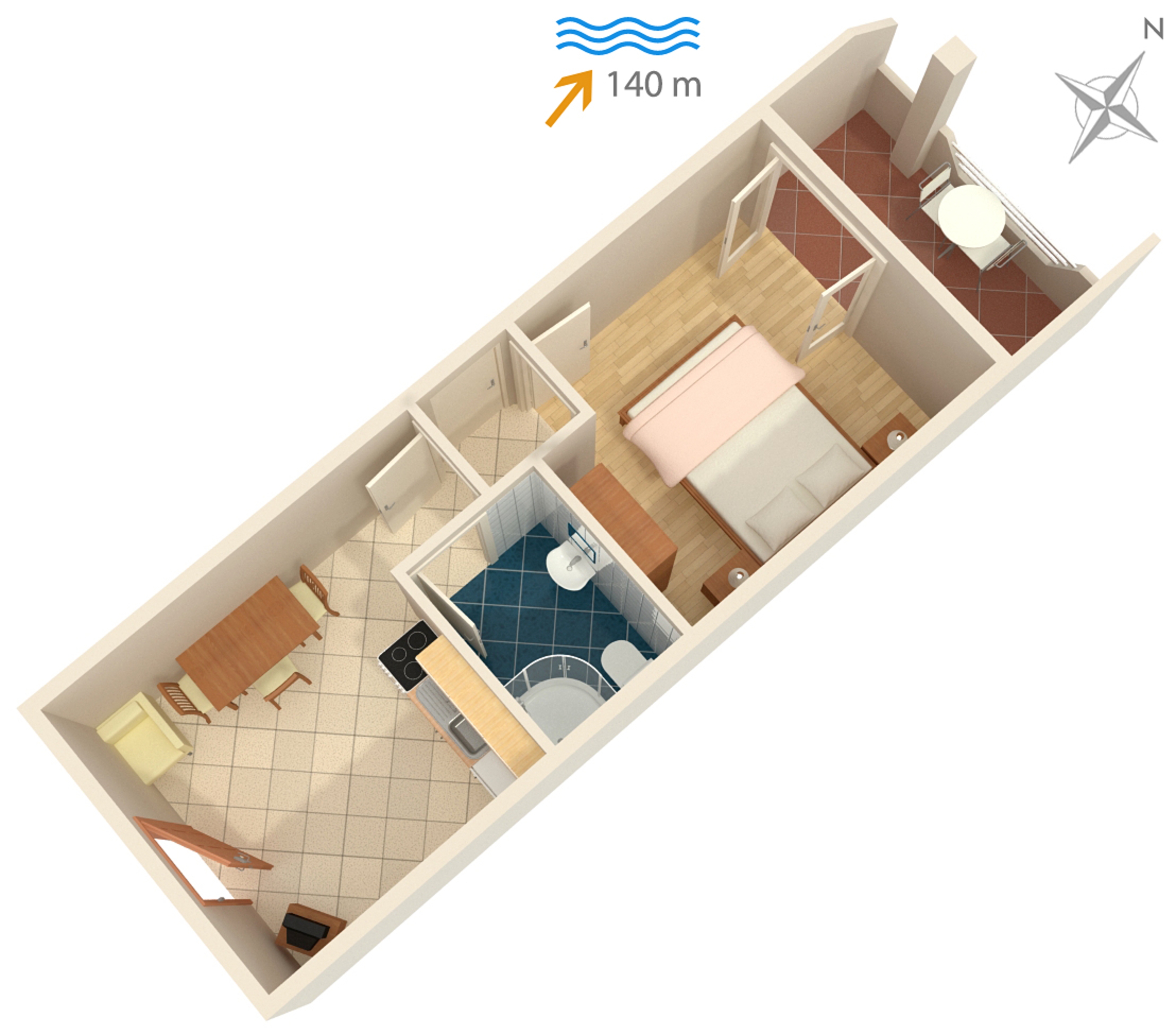 One bedroom apartment with terrace and sea view Mastrinka, Čiovo  A-c