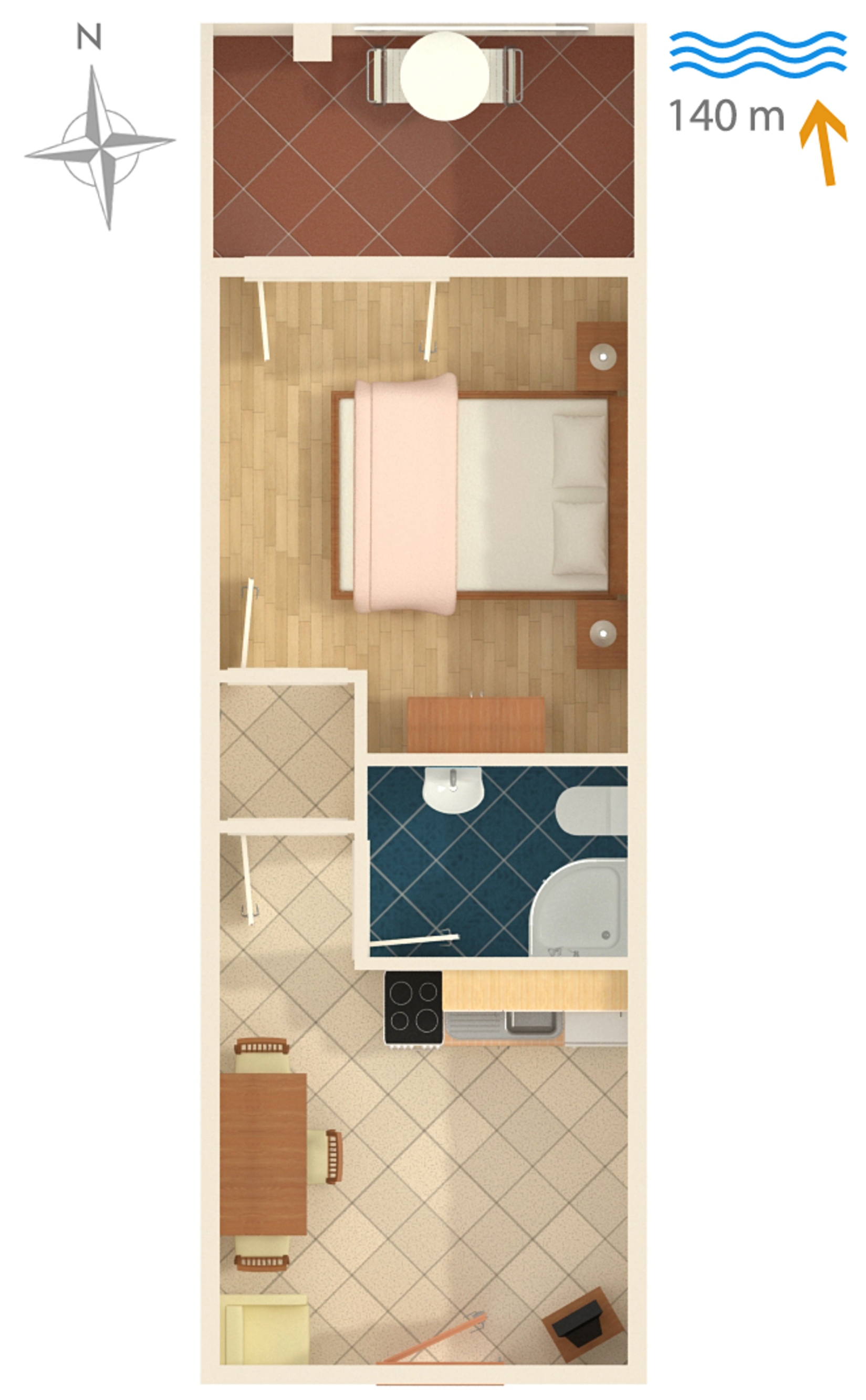One bedroom apartment with terrace and sea view Mastrinka, Čiovo  A-c