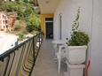 Nemira, Balcony in the studio-apartment, with a sea view and WiFi.