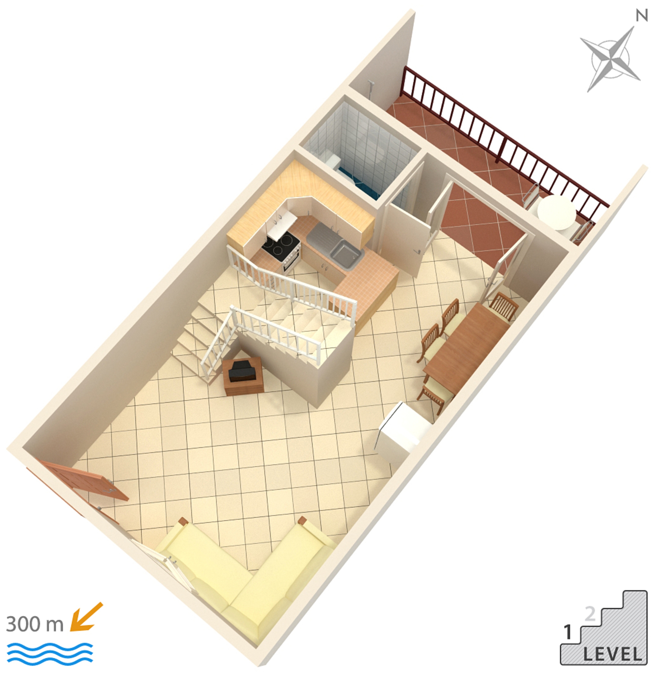 Two bedroom apartment with terrace Bol, Brač  A-a
