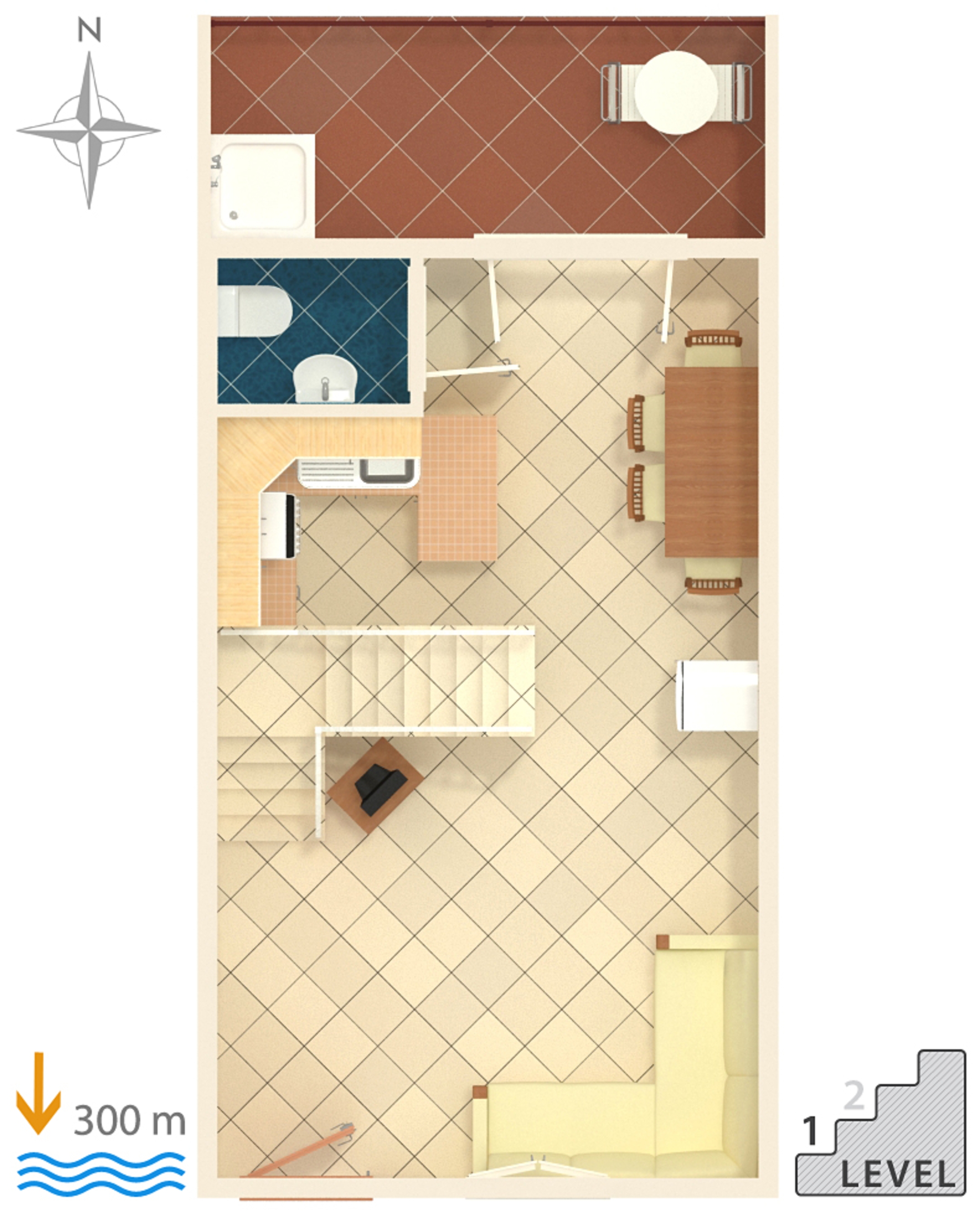 Two bedroom apartment with terrace Bol, Brač  A-a