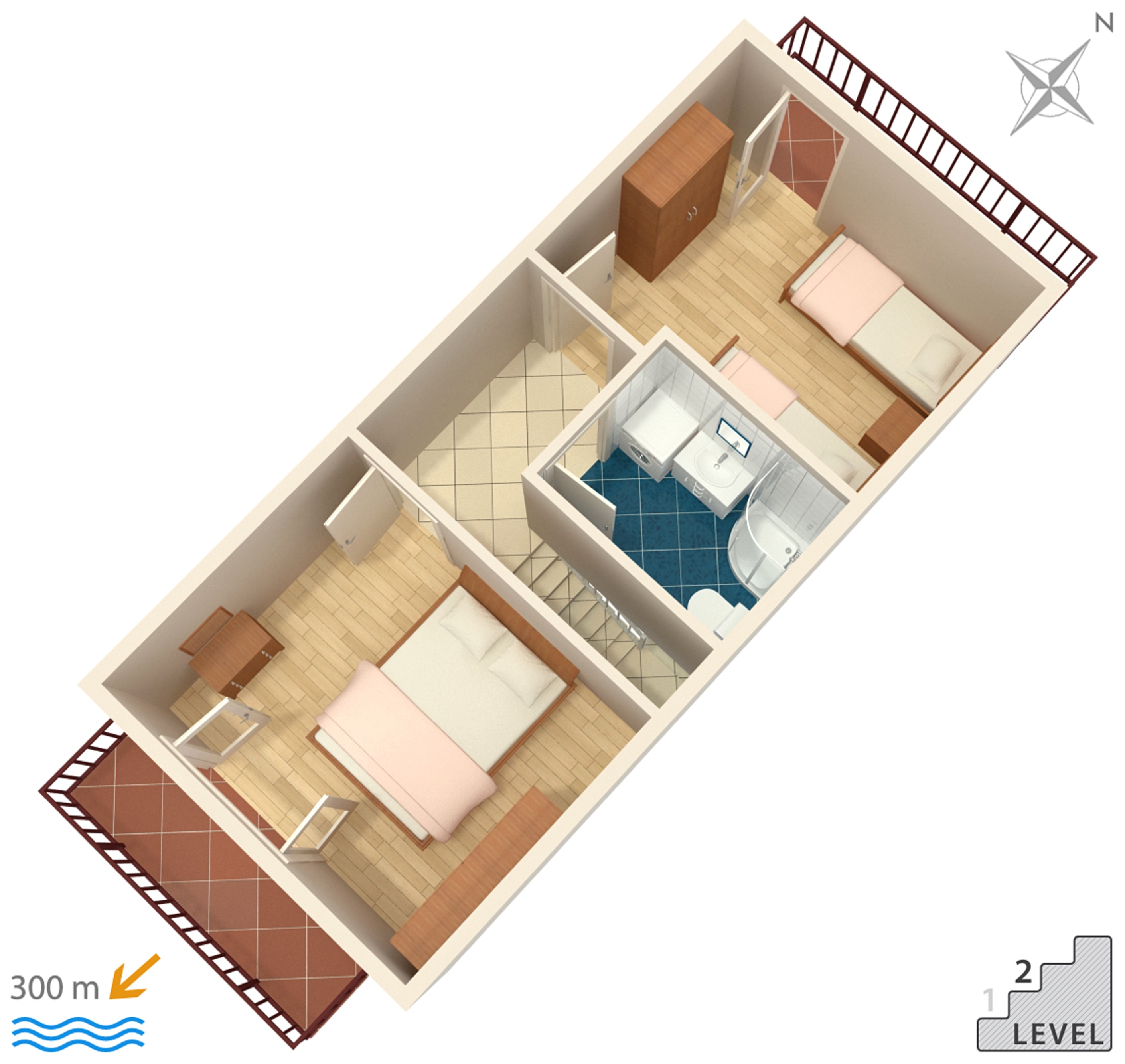 Two bedroom apartment with terrace Bol, Brač  A-a