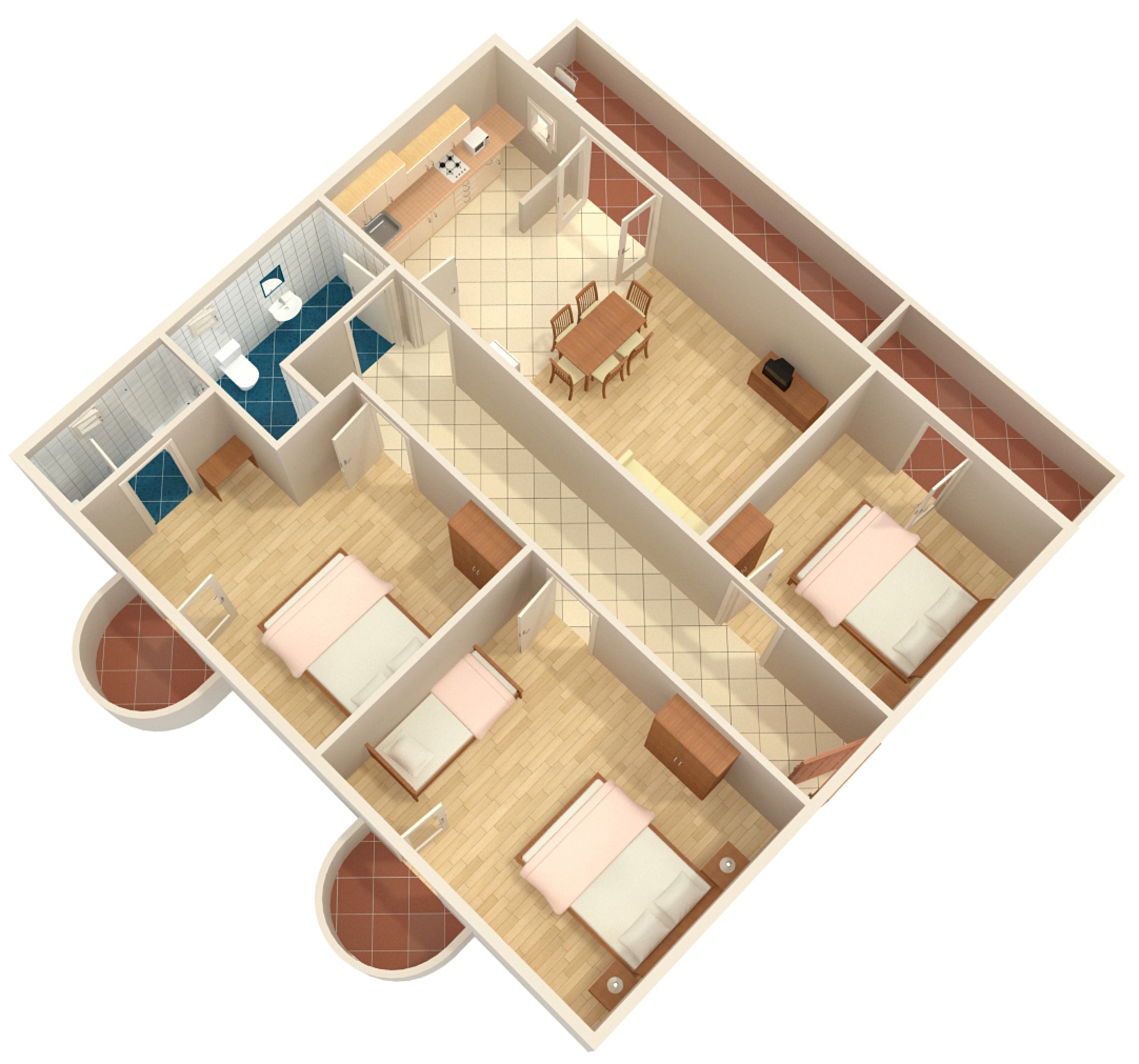 Three bedroom apartment near beach Brodarica, Šibenik  A-a