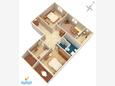 Brodarica, Půdorys v ubytování typu apartment, WiFi.