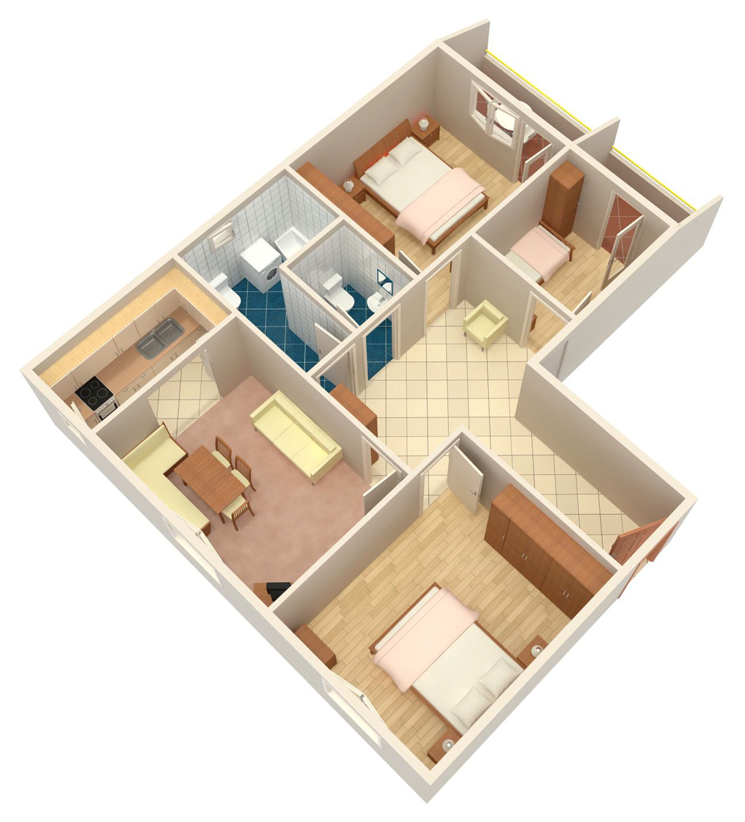 Three bedroom apartment near beach Brodarica, Šibenik  A-c