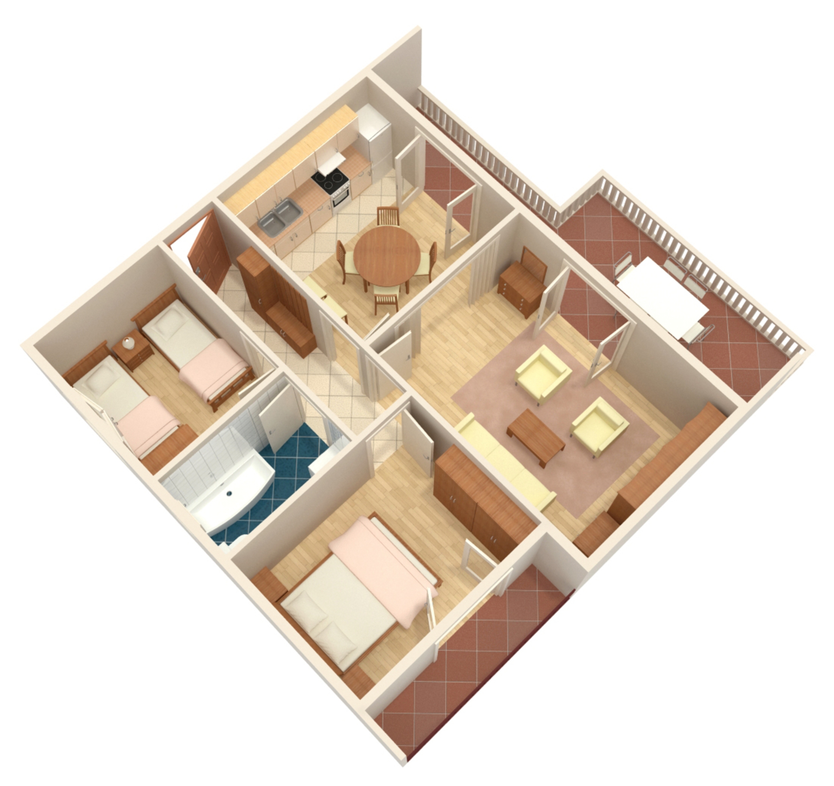 Two bedroom apartment near beach Grebaštica, Šibenik  A-a