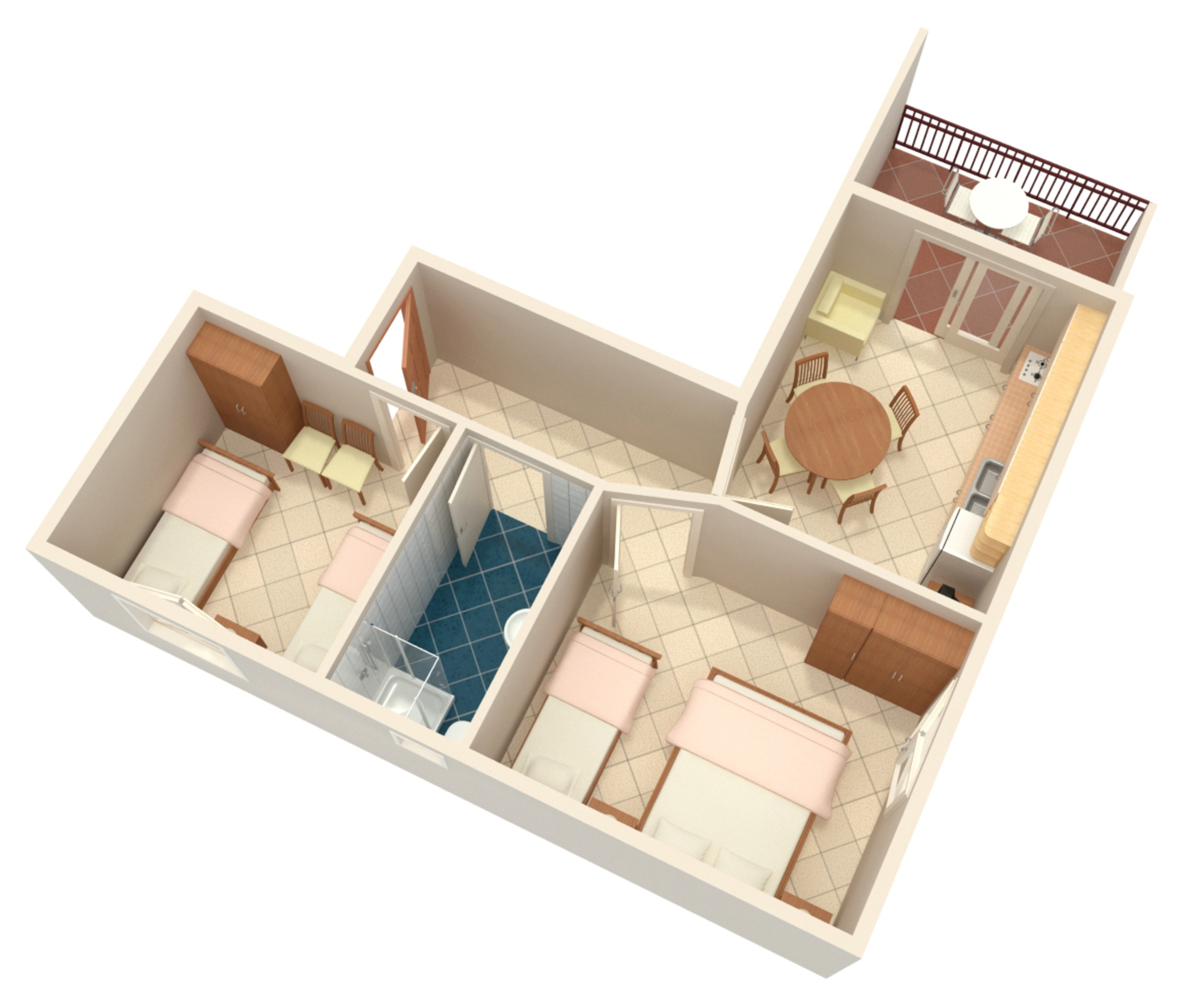 Two bedroom apartment near beach Grebaštica, Šibenik  A-b