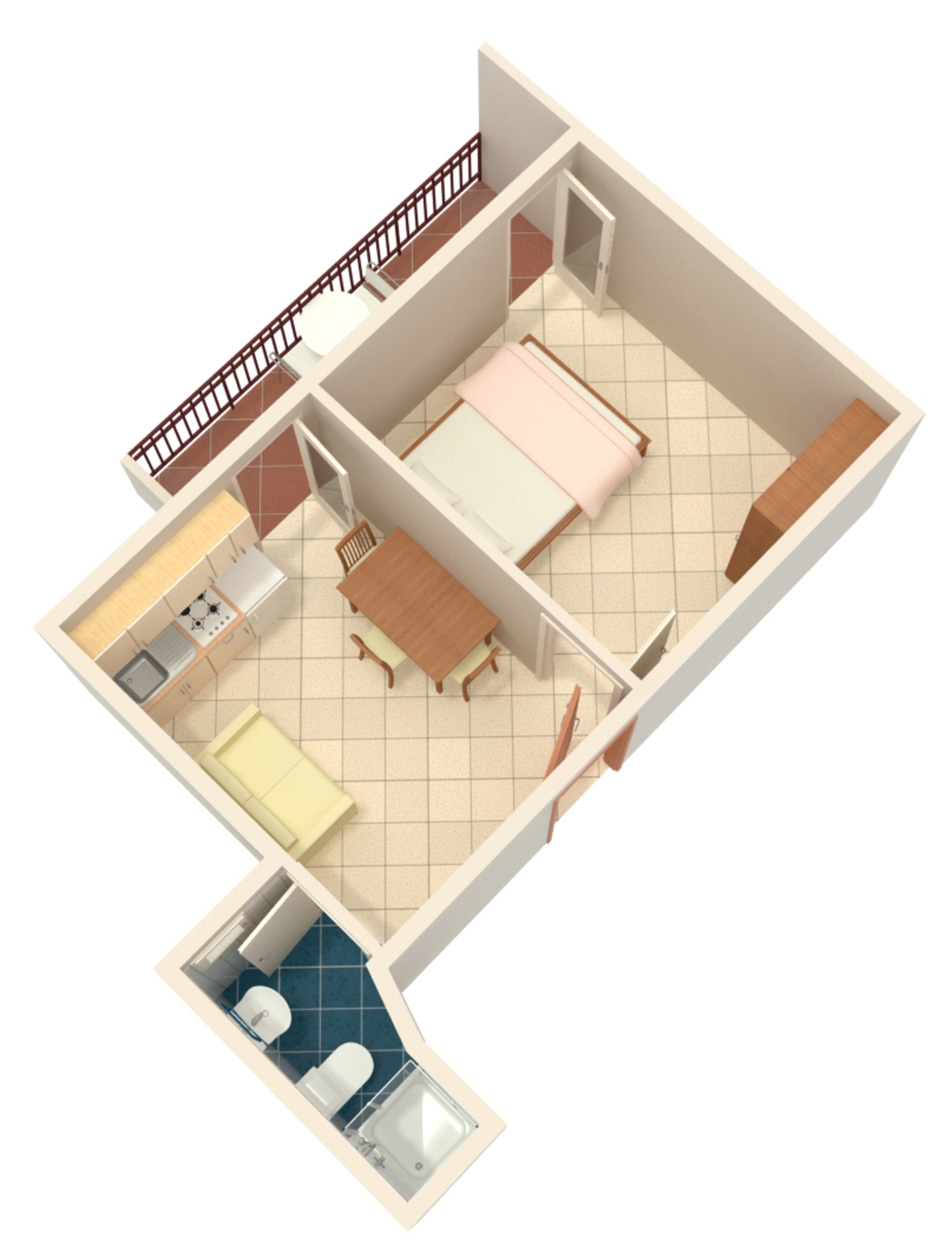One bedroom apartment near beach Grebaštica, Šibenik  A-c