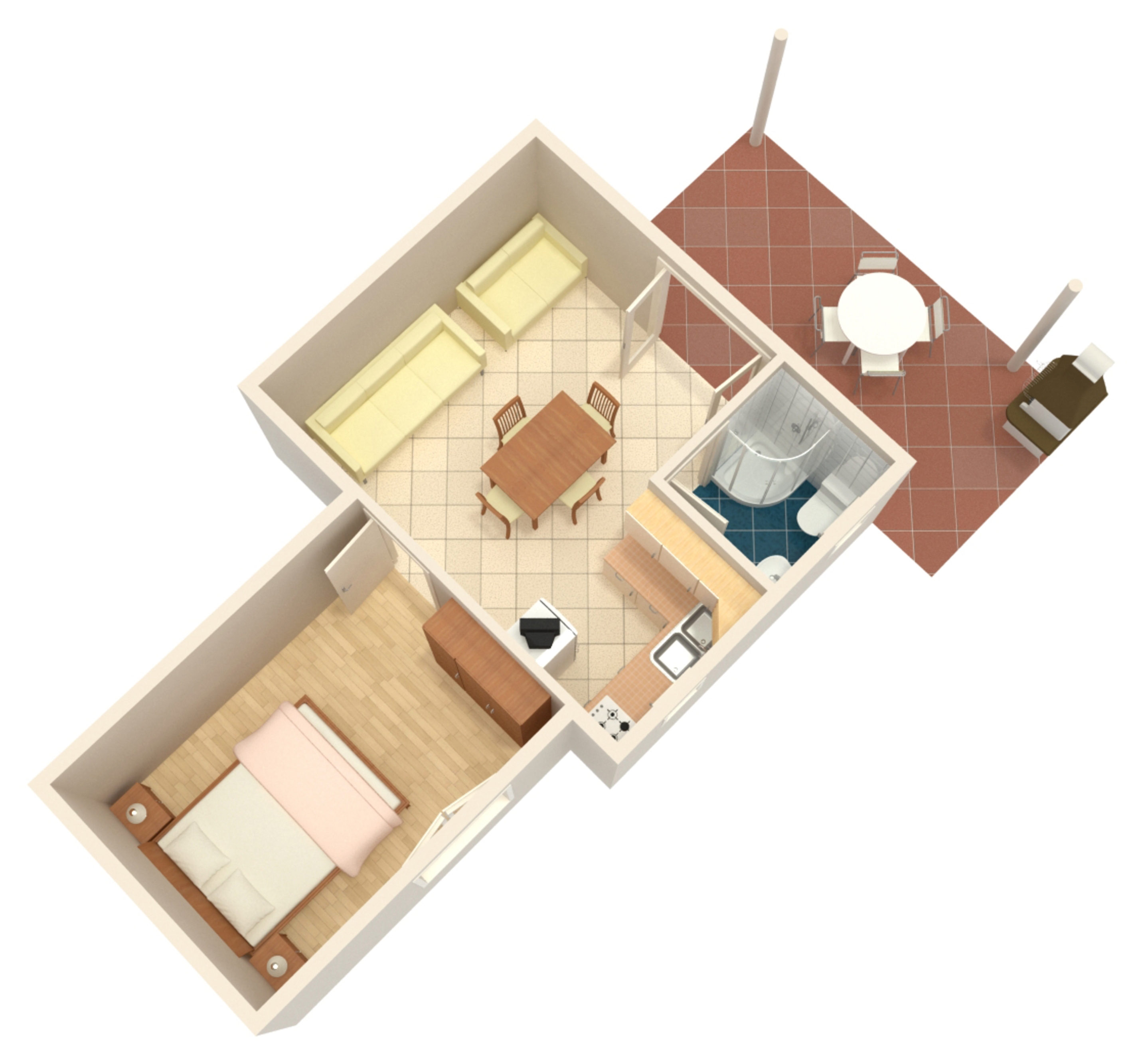 One bedroom apartment near beach Grebaštica, Šibenik  A-d