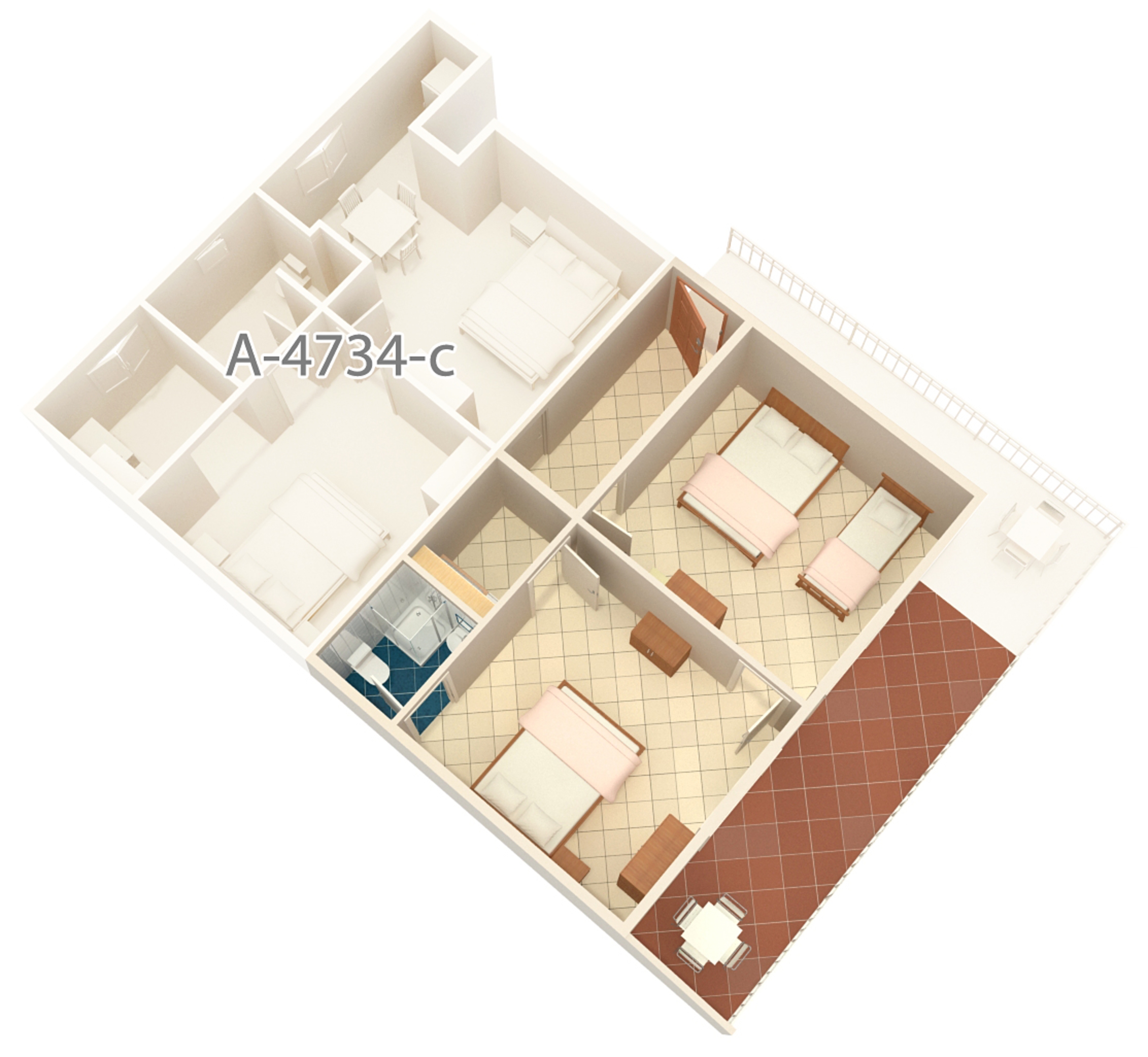 Two bedroom apartment with balcony Podaca, Makarska  A-b
