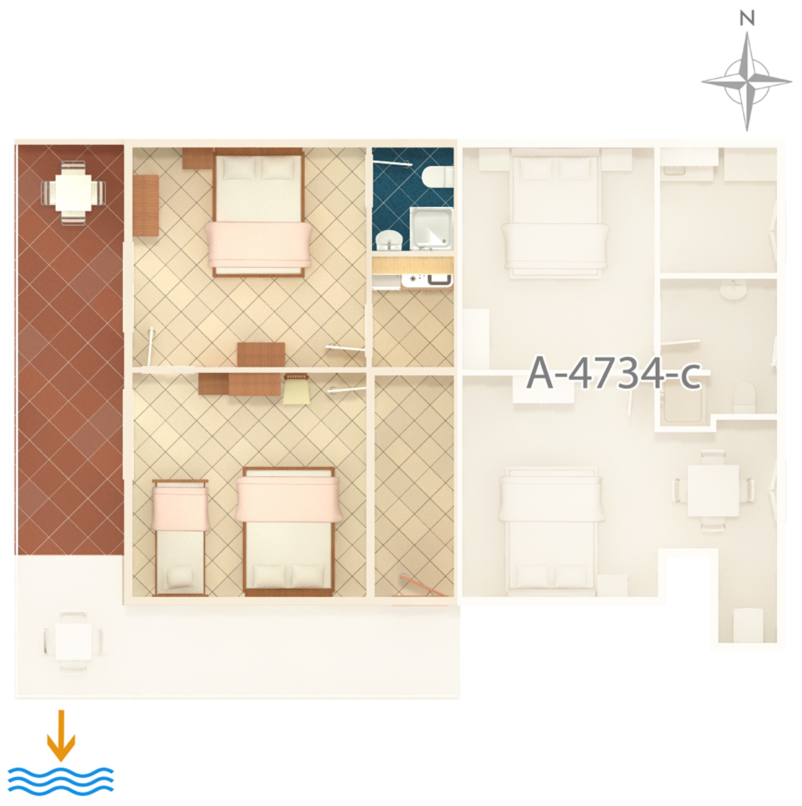 Two bedroom apartment with balcony Podaca, Makarska  A-b